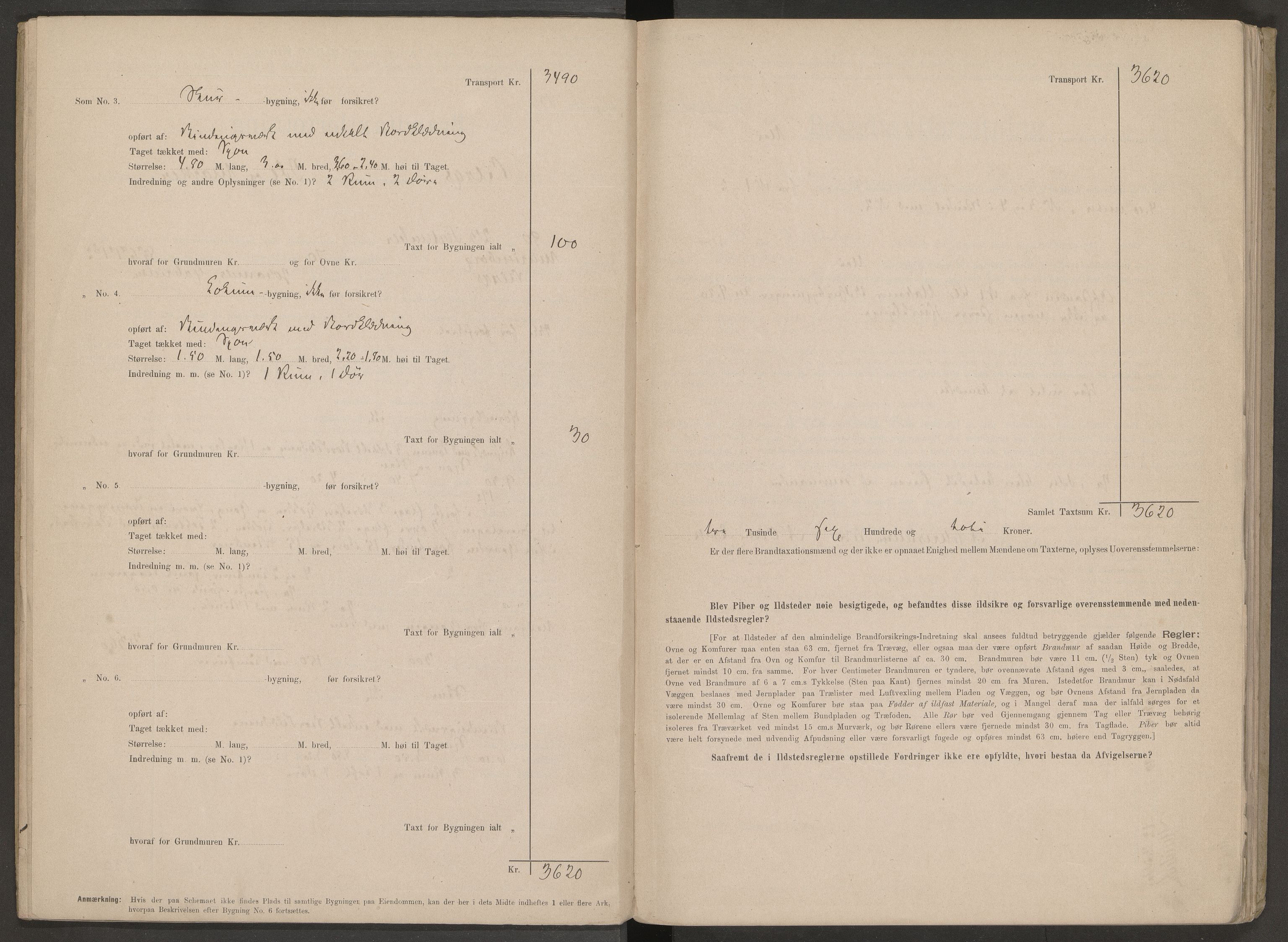 Norges brannkasse, branntakster Berg, SAO/A-11383/F/Fb/L0001: Branntakstprotokoll, 1890-1894