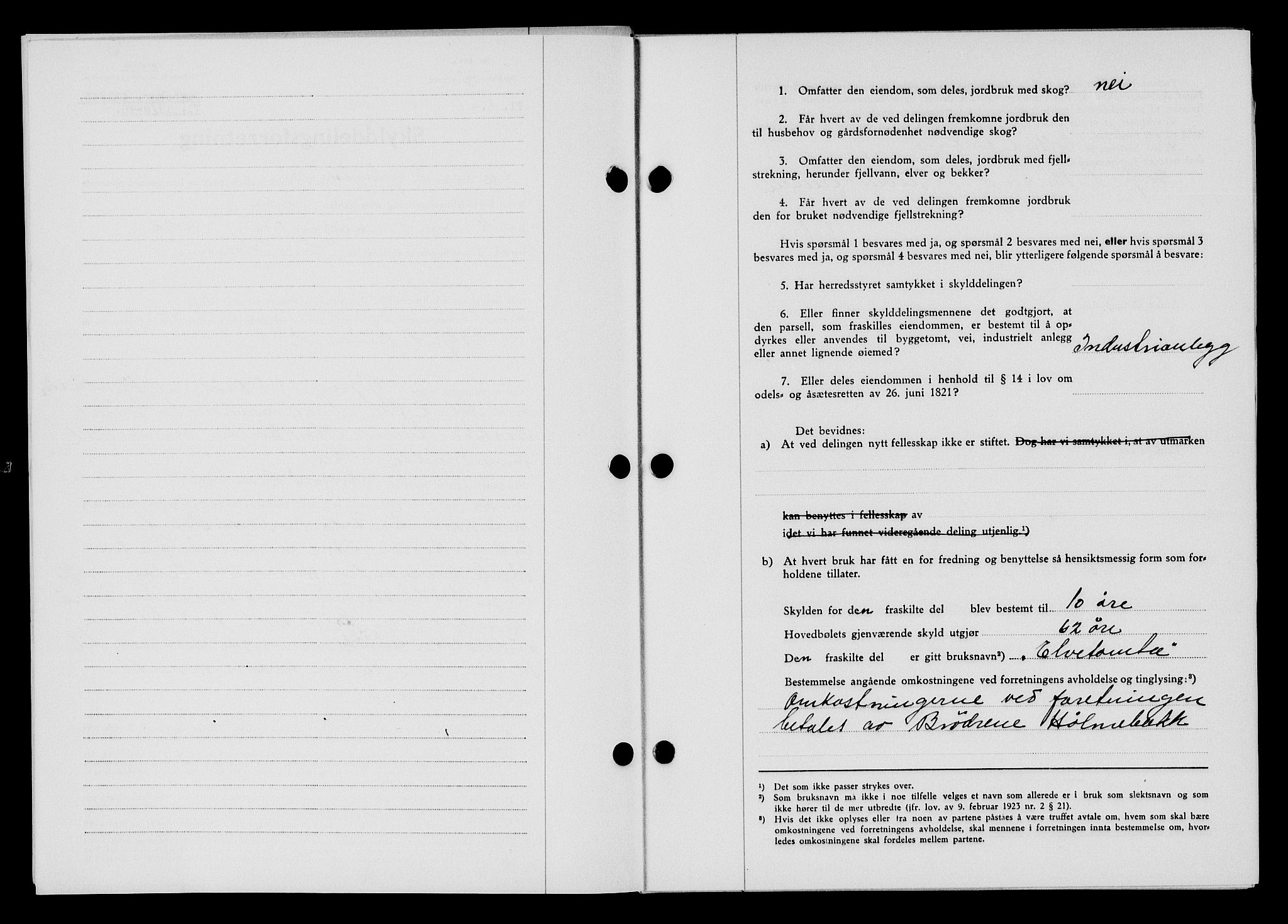Flekkefjord sorenskriveri, SAK/1221-0001/G/Gb/Gba/L0060: Mortgage book no. A-8, 1945-1946, Diary no: : 421/1945
