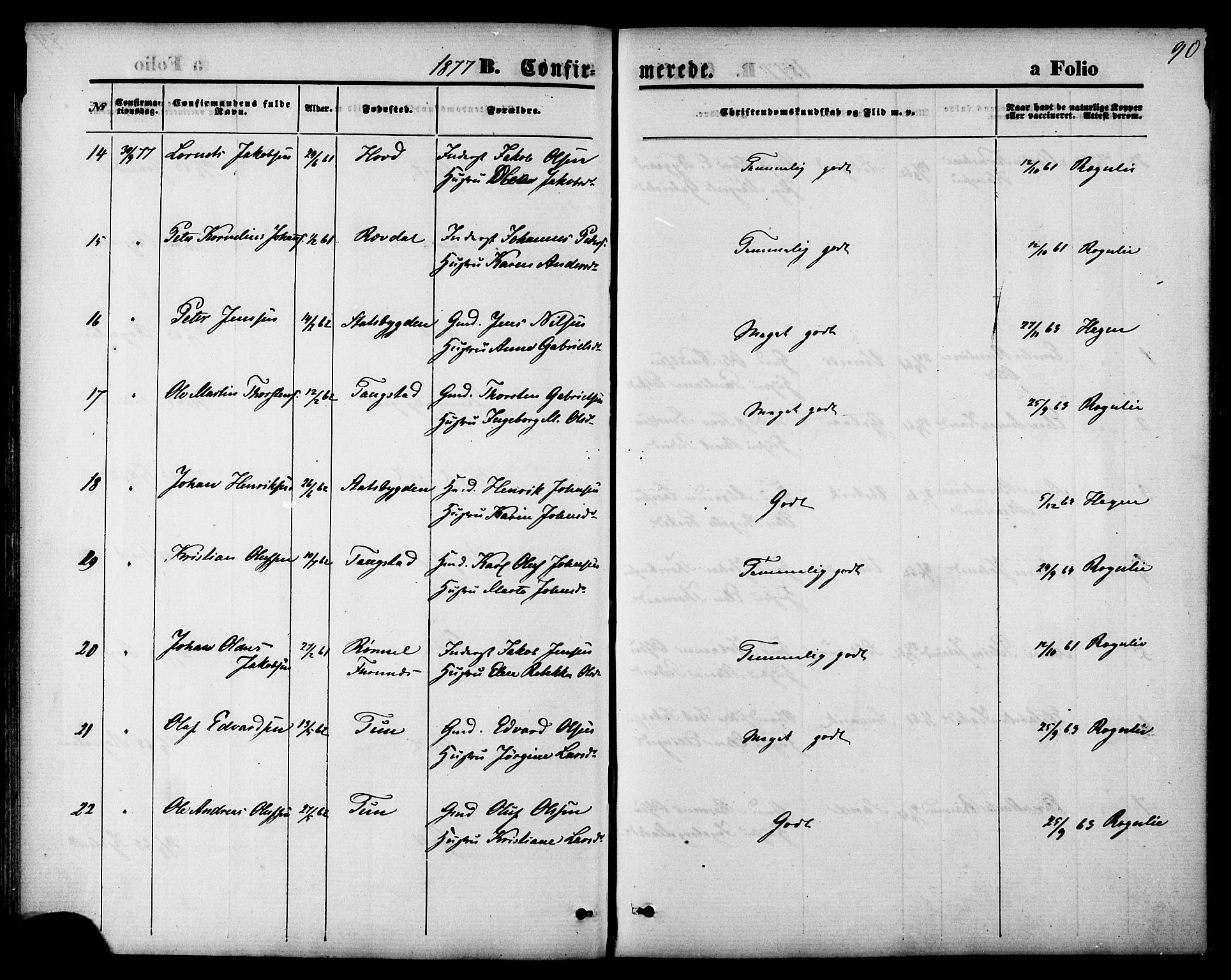 Ministerialprotokoller, klokkerbøker og fødselsregistre - Nord-Trøndelag, AV/SAT-A-1458/744/L0419: Parish register (official) no. 744A03, 1867-1881, p. 90