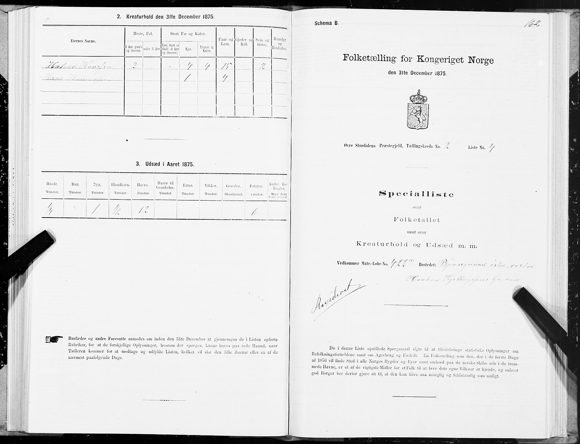 SAT, 1875 census for 1711P Øvre Stjørdal, 1875, p. 1162