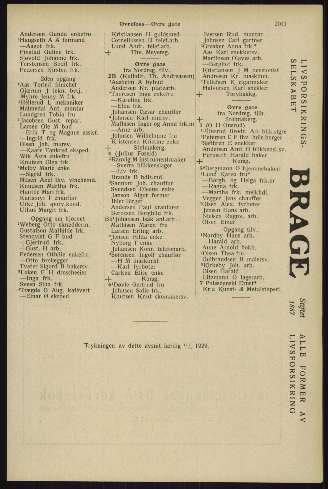 Kristiania/Oslo adressebok, PUBL/-, 1929, p. 2011