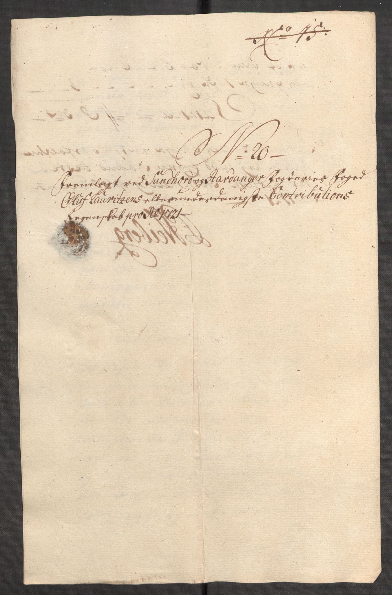 Rentekammeret inntil 1814, Reviderte regnskaper, Fogderegnskap, AV/RA-EA-4092/R48/L3000: Fogderegnskap Sunnhordland og Hardanger, 1721, p. 147