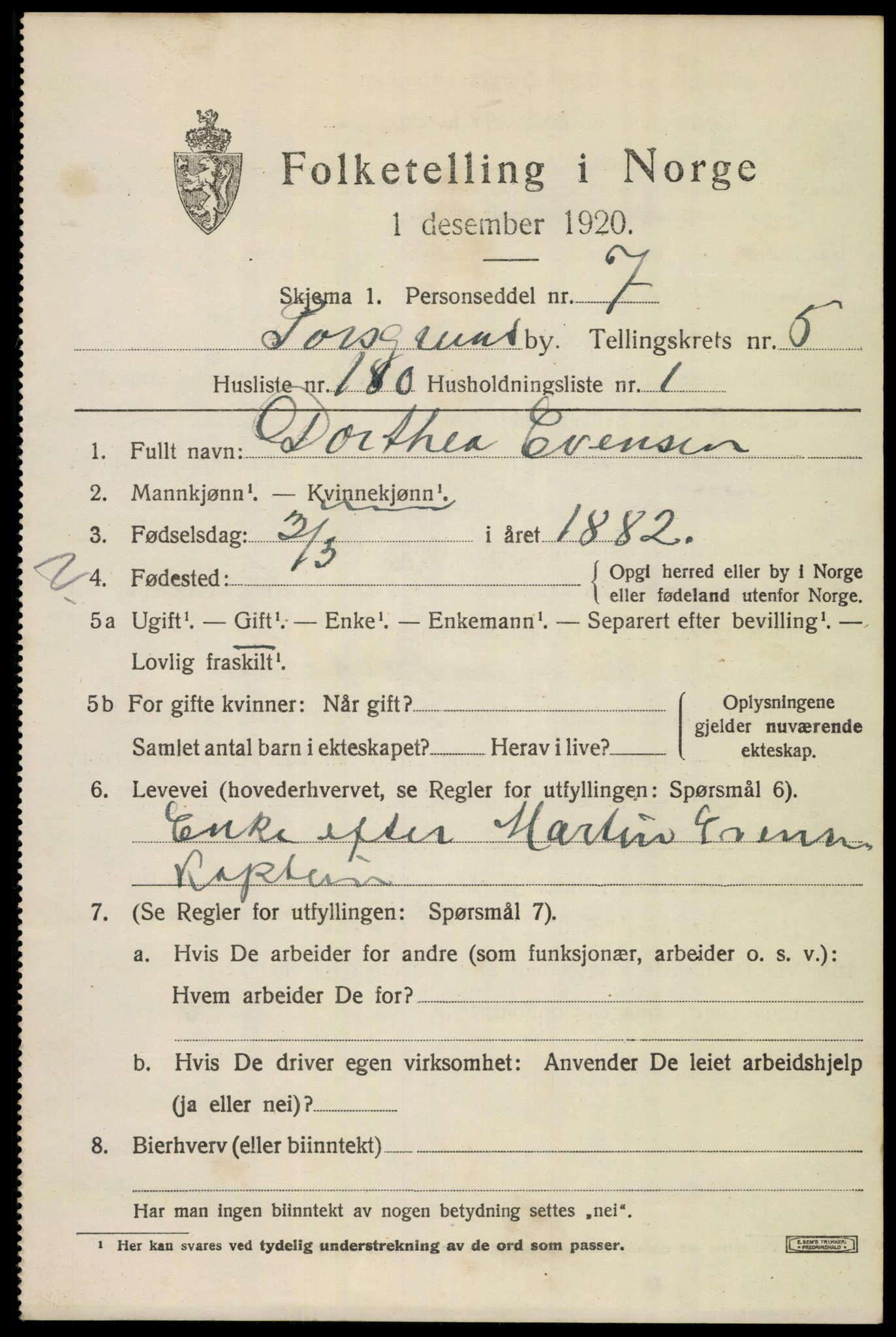 SAKO, 1920 census for Porsgrunn, 1920, p. 24403