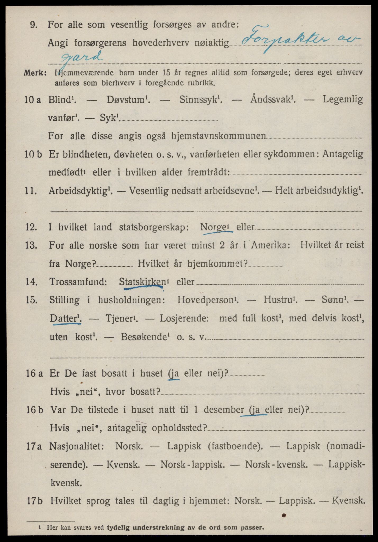 SAT, 1920 census for Strinda, 1920, p. 26535