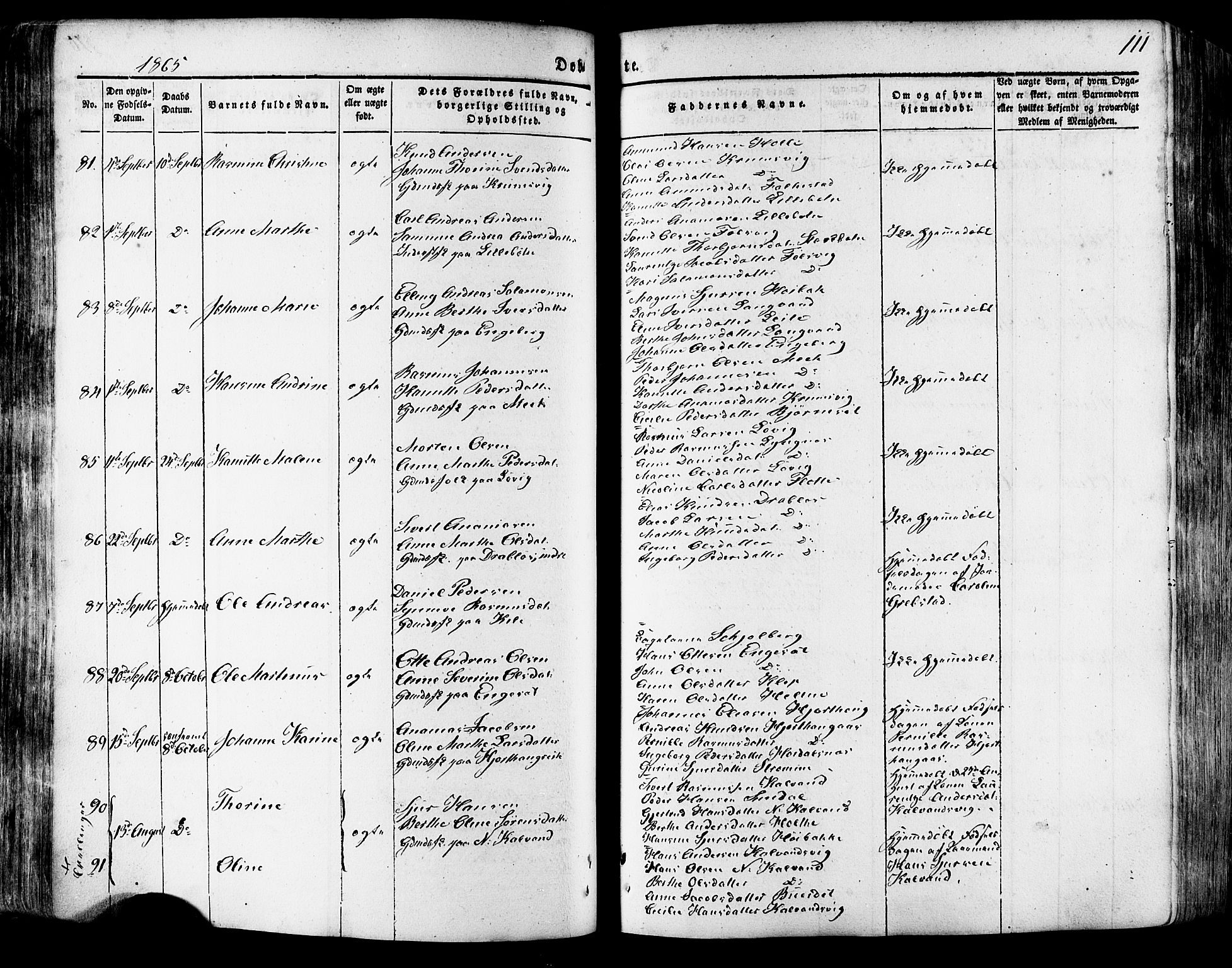 Ministerialprotokoller, klokkerbøker og fødselsregistre - Møre og Romsdal, AV/SAT-A-1454/511/L0140: Parish register (official) no. 511A07, 1851-1878, p. 111