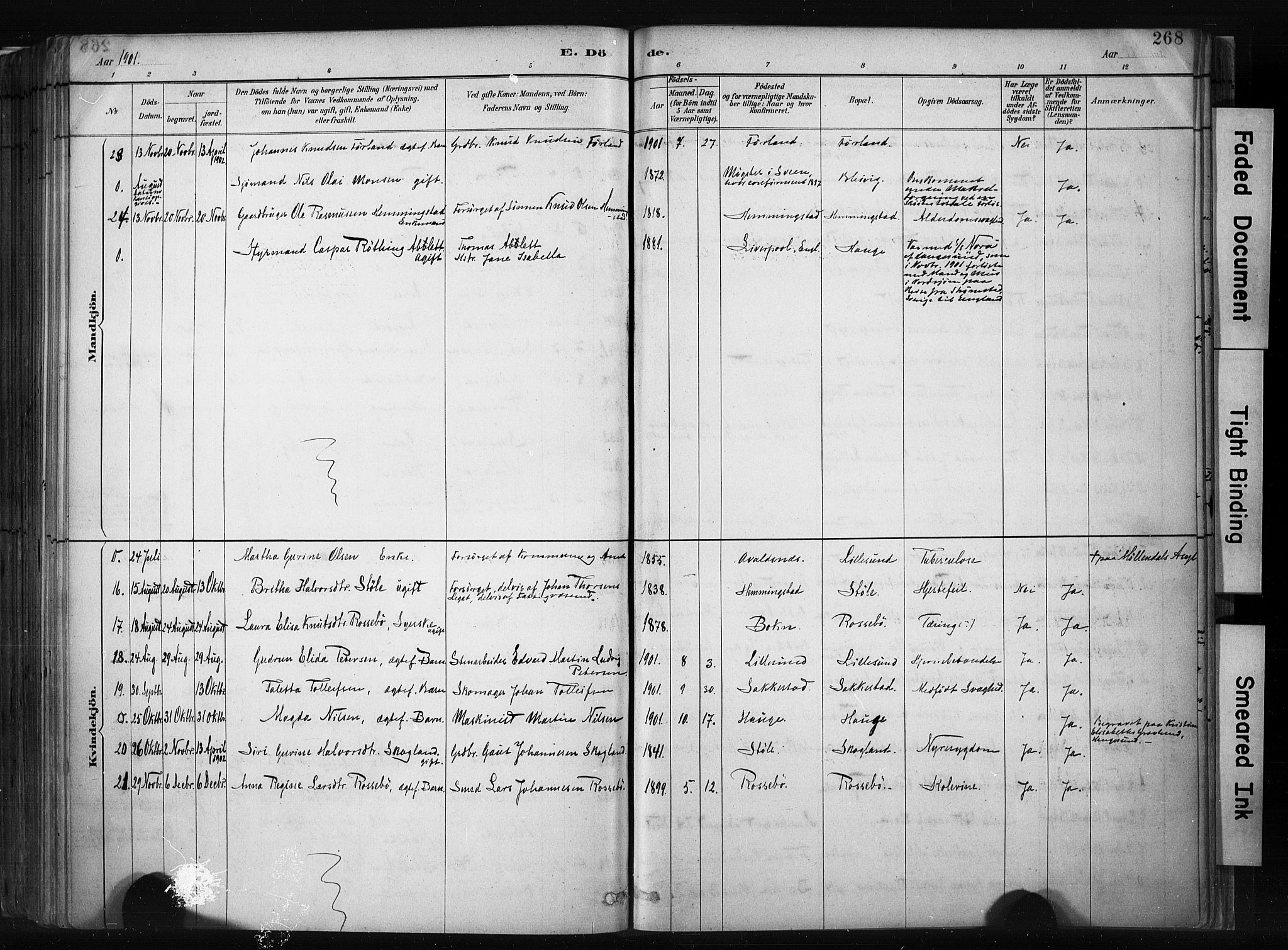 Haugesund sokneprestkontor, SAST/A -101863/H/Ha/Haa/L0004: Parish register (official) no. A 4, 1886-1908, p. 268