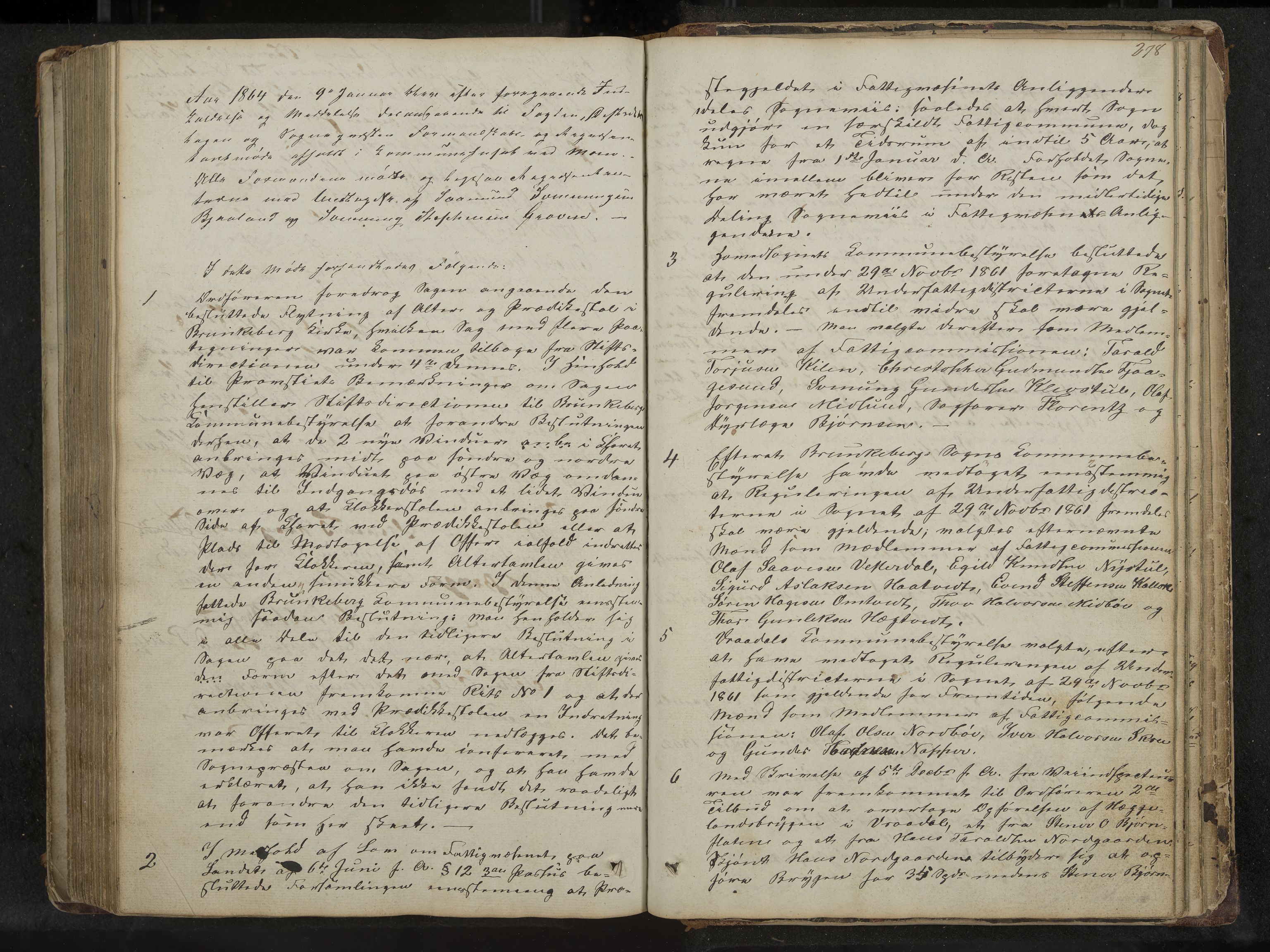Kviteseid formannskap og sentraladministrasjon, IKAK/0829021/A/Aa/L0001: Møtebok med register, 1837-1866, p. 278