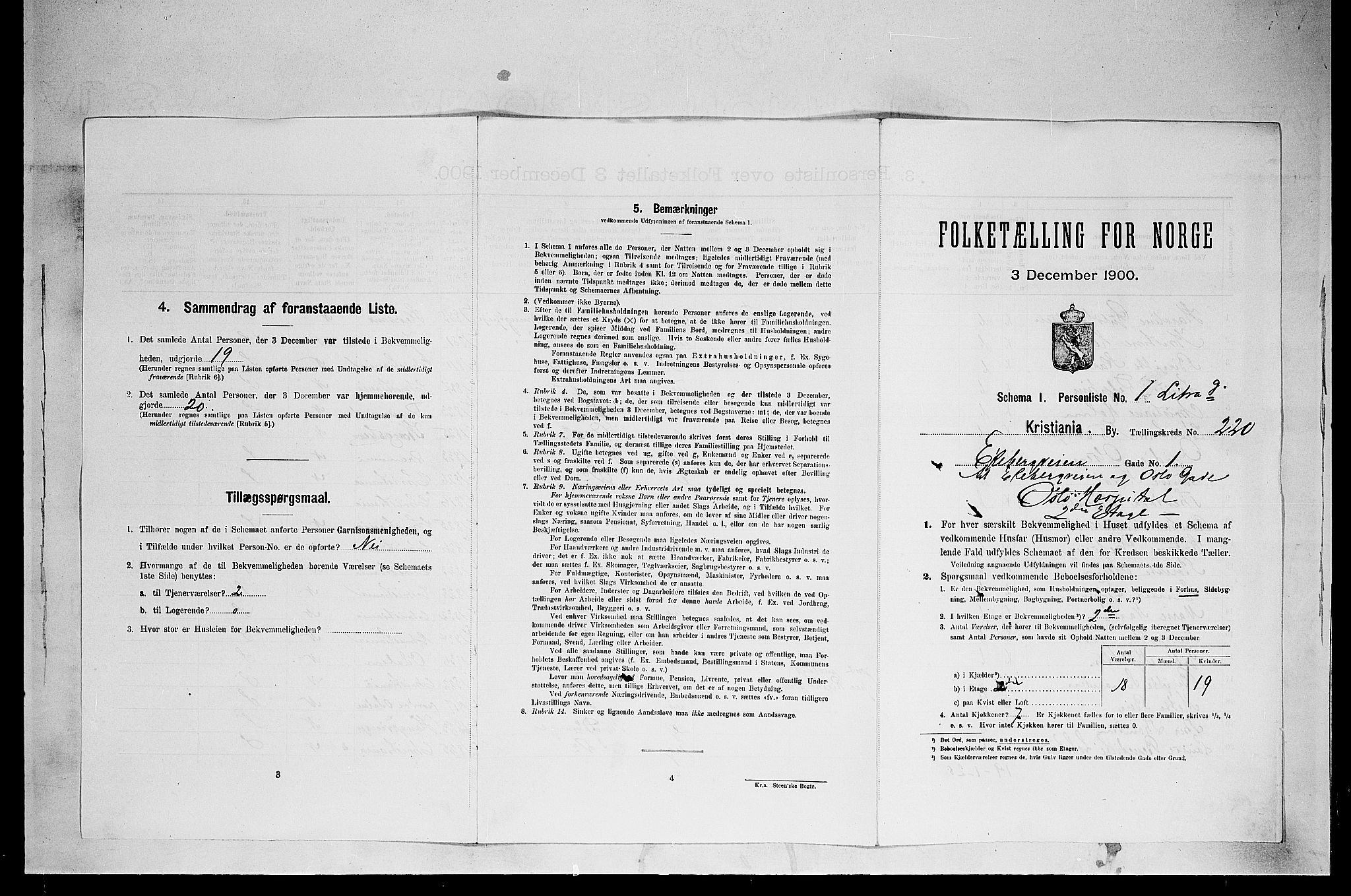 SAO, 1900 census for Kristiania, 1900, p. 18694