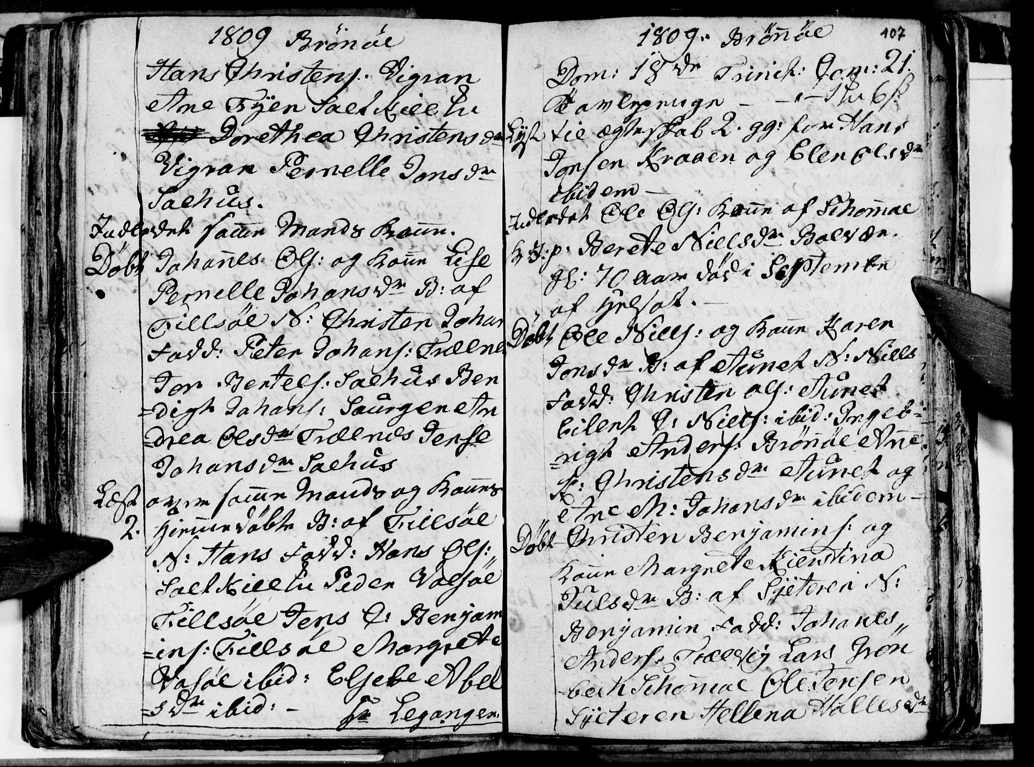 Ministerialprotokoller, klokkerbøker og fødselsregistre - Nordland, AV/SAT-A-1459/813/L0209: Parish register (copy) no. 813C01, 1803-1821, p. 107