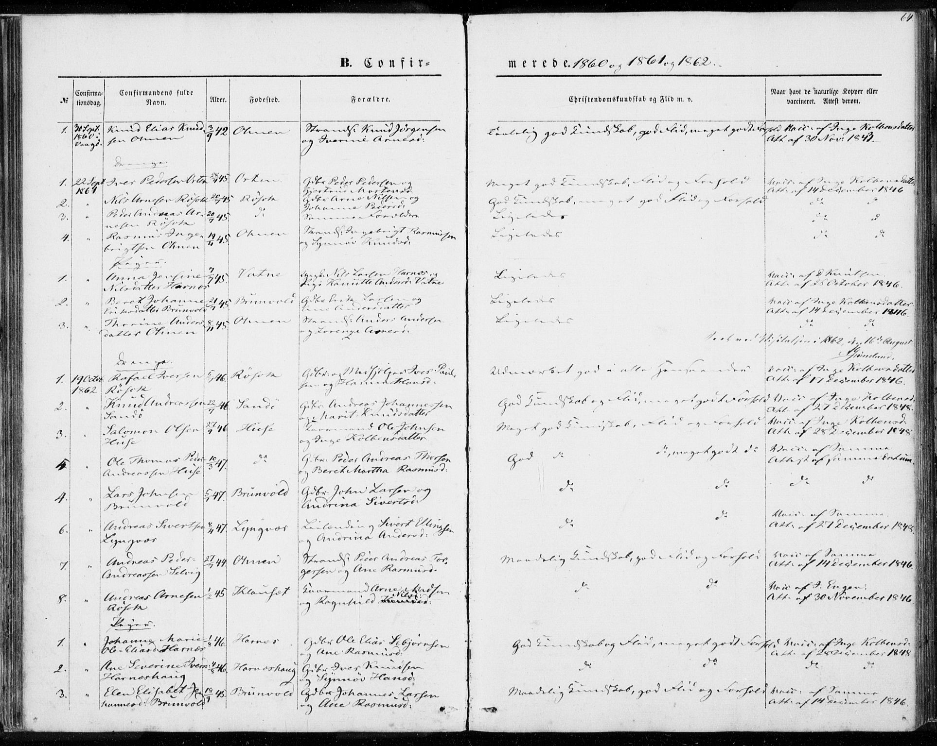 Ministerialprotokoller, klokkerbøker og fødselsregistre - Møre og Romsdal, AV/SAT-A-1454/561/L0728: Parish register (official) no. 561A02, 1858-1878, p. 64