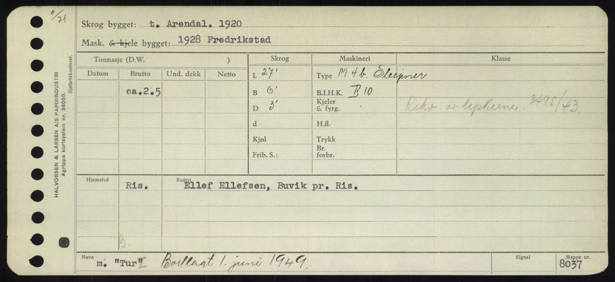 Sjøfartsdirektoratet med forløpere, Skipsmålingen, RA/S-1627/H/Hd/L0039: Fartøy, Ti-Tø, p. 819