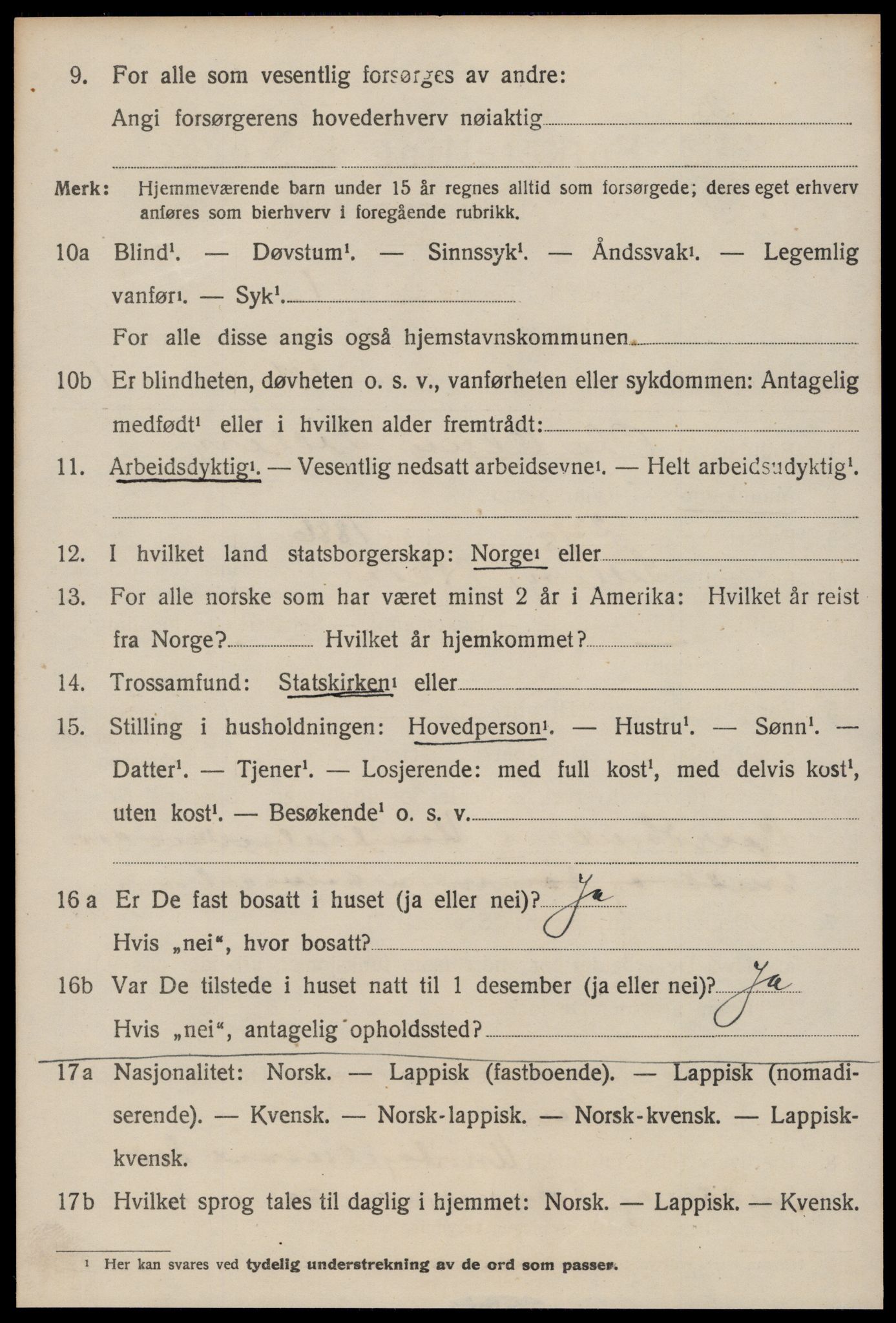 SAT, 1920 census for Orkland, 1920, p. 3335