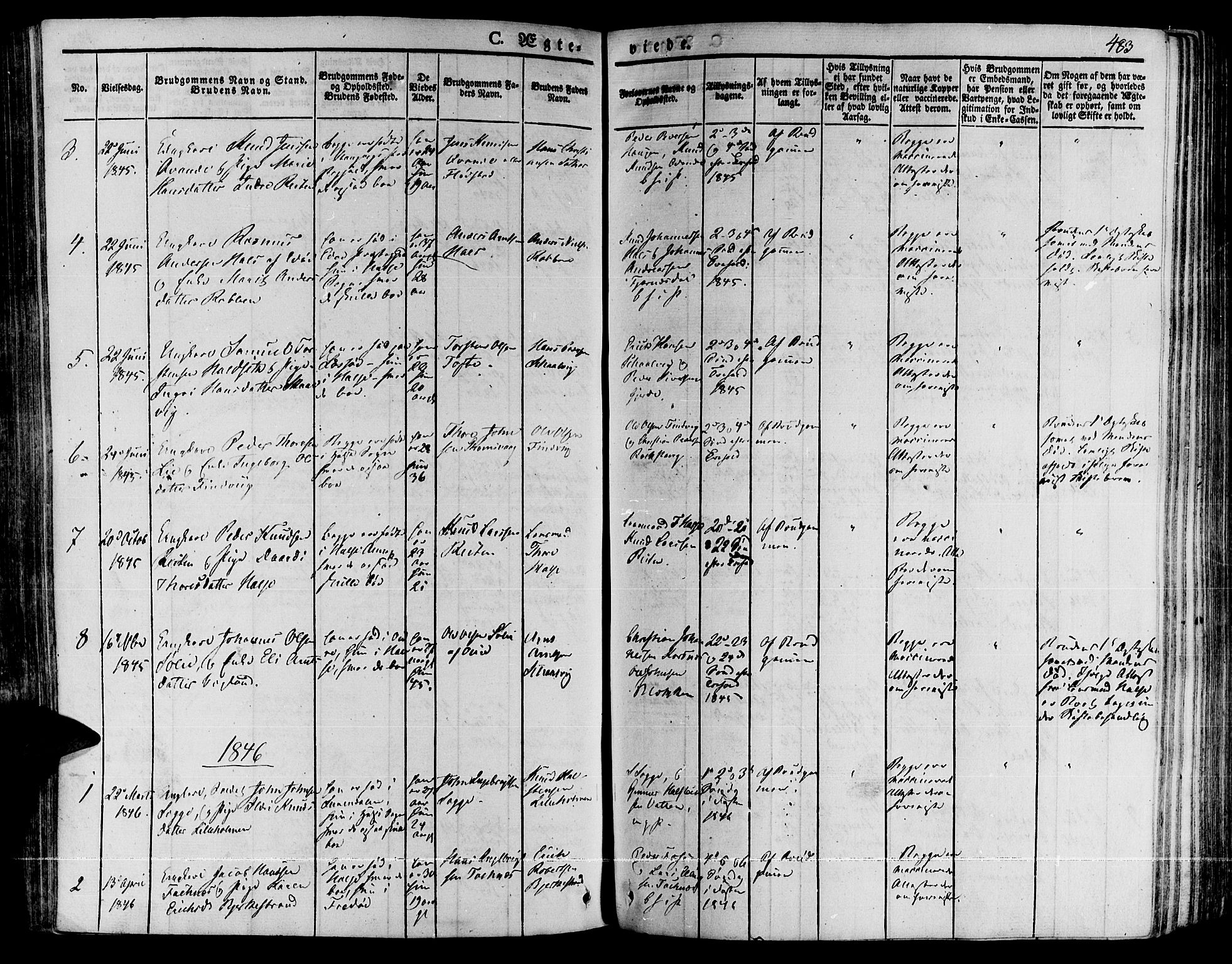 Ministerialprotokoller, klokkerbøker og fødselsregistre - Møre og Romsdal, AV/SAT-A-1454/592/L1025: Parish register (official) no. 592A03 /2, 1831-1849, p. 483