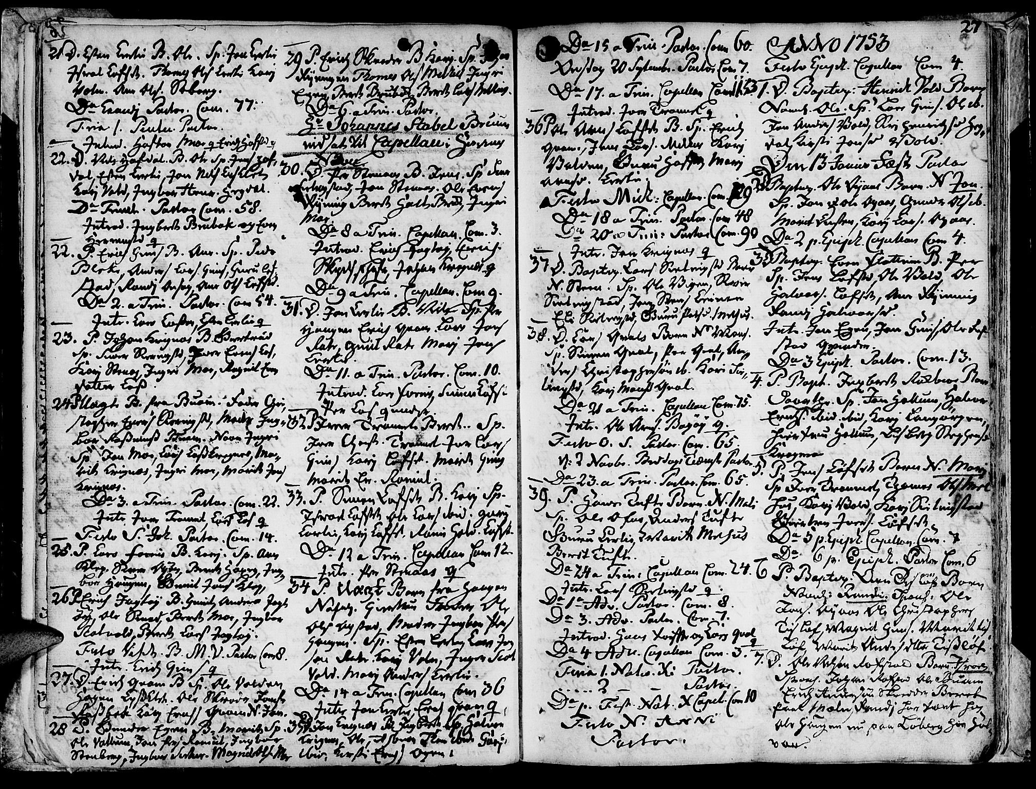 Ministerialprotokoller, klokkerbøker og fødselsregistre - Sør-Trøndelag, SAT/A-1456/691/L1057: Parish register (official) no. 691A01 /1, 1740-1767, p. 27