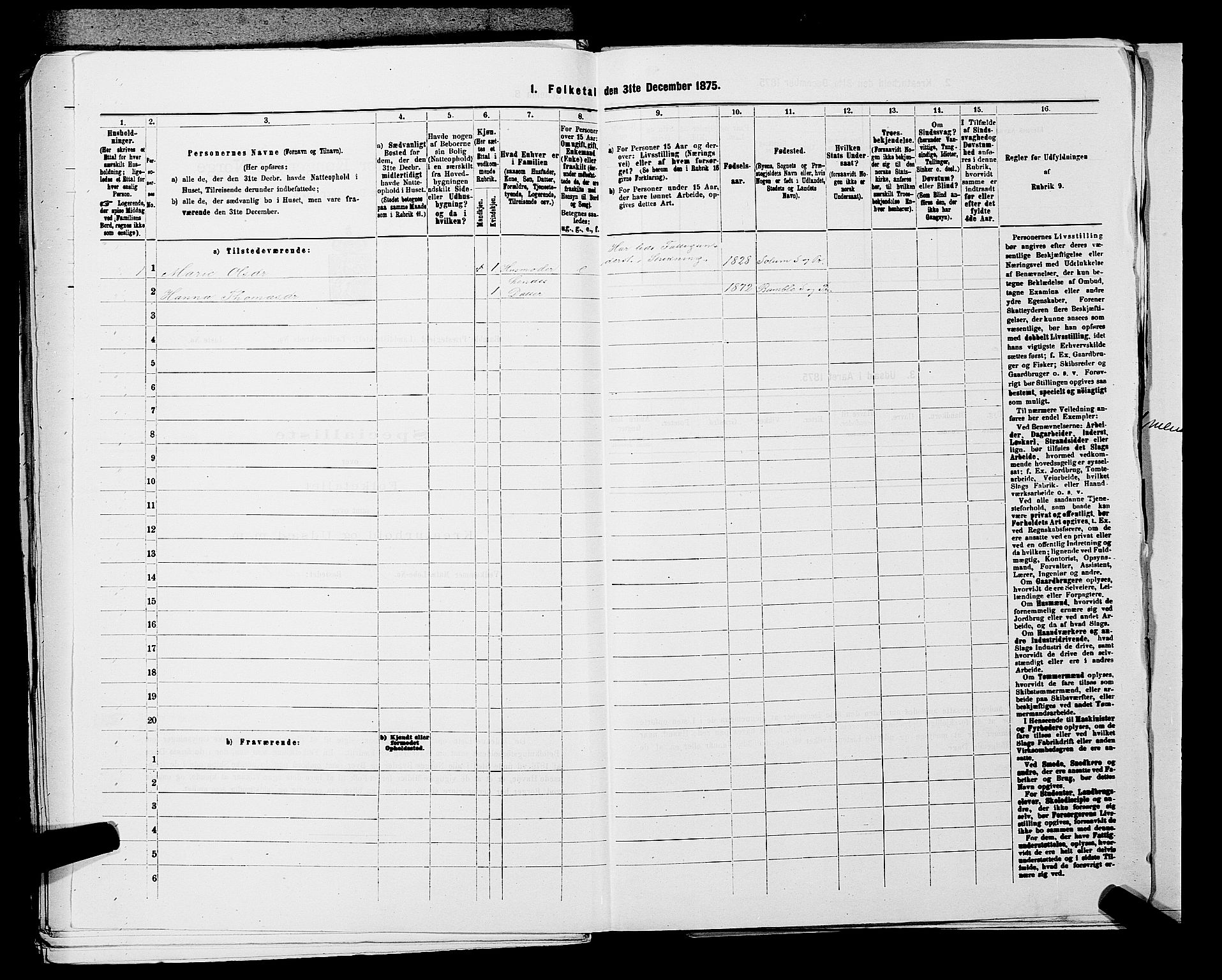 SAKO, 1875 census for 0814L Bamble/Bamble, 1875, p. 252