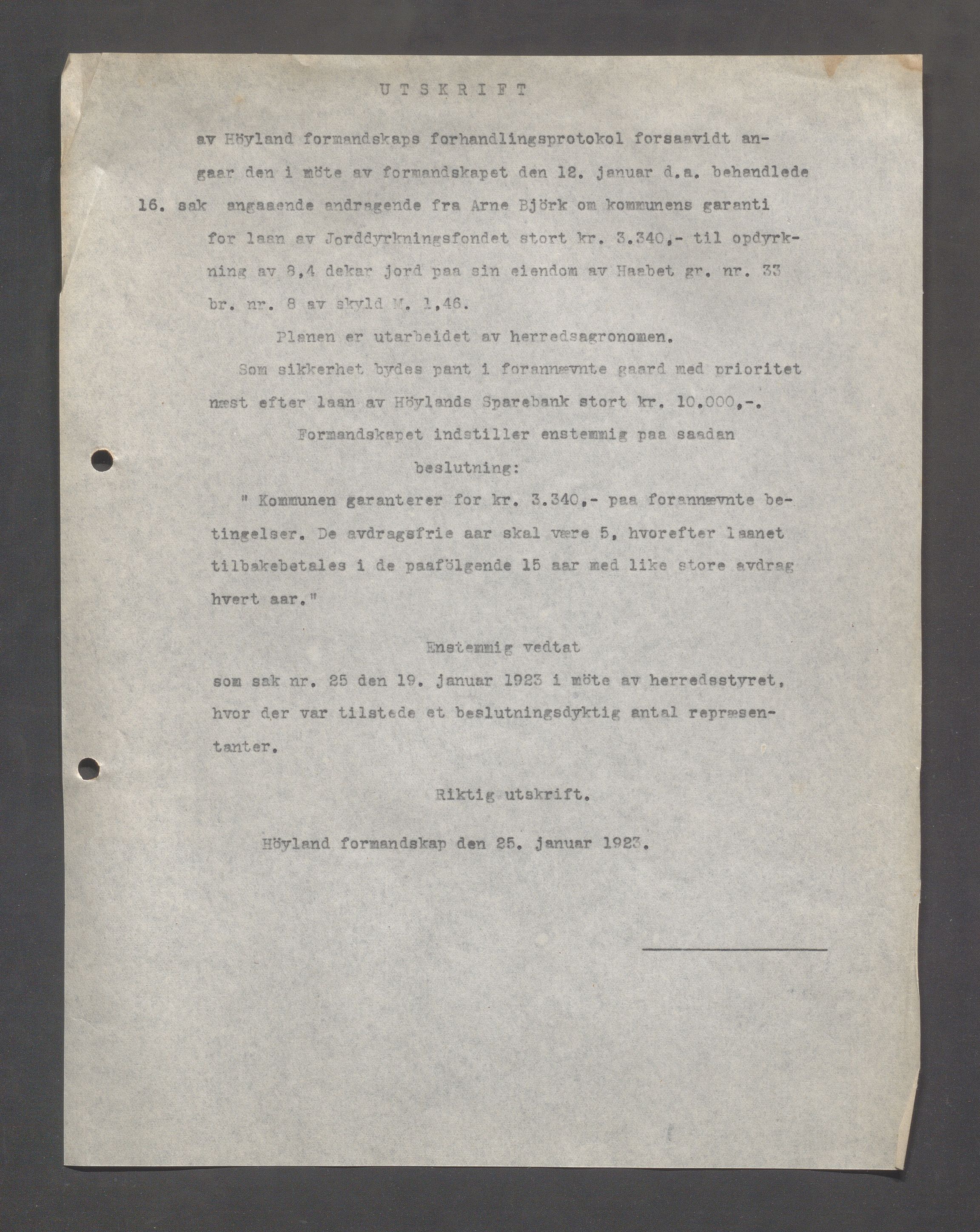 Høyland kommune - Formannskapet, IKAR/K-100046/B/L0006: Kopibok, 1920-1923, p. 58