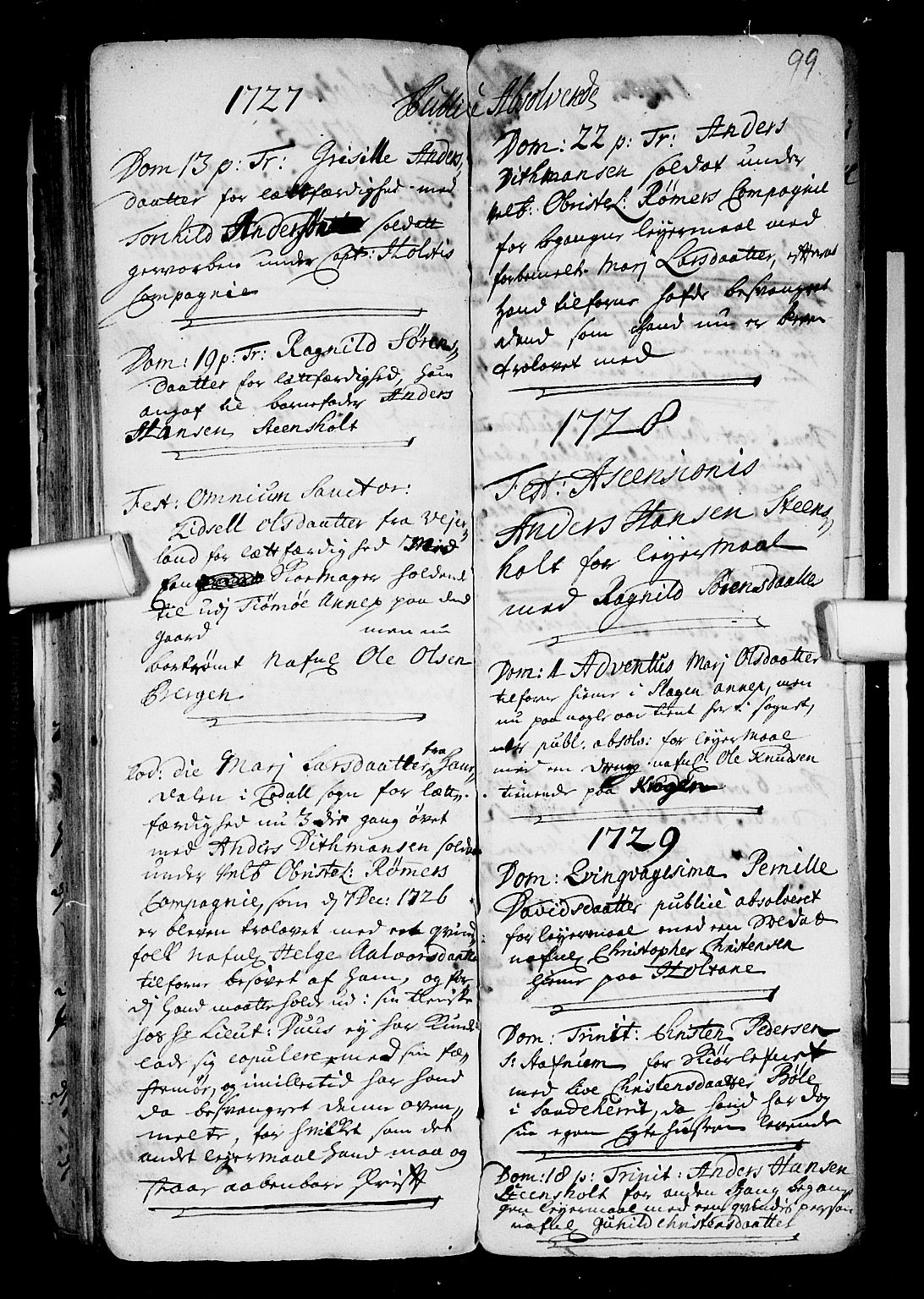 Stokke kirkebøker, AV/SAKO-A-320/F/Fa/L0001: Parish register (official) no. I 1, 1717-1733, p. 99