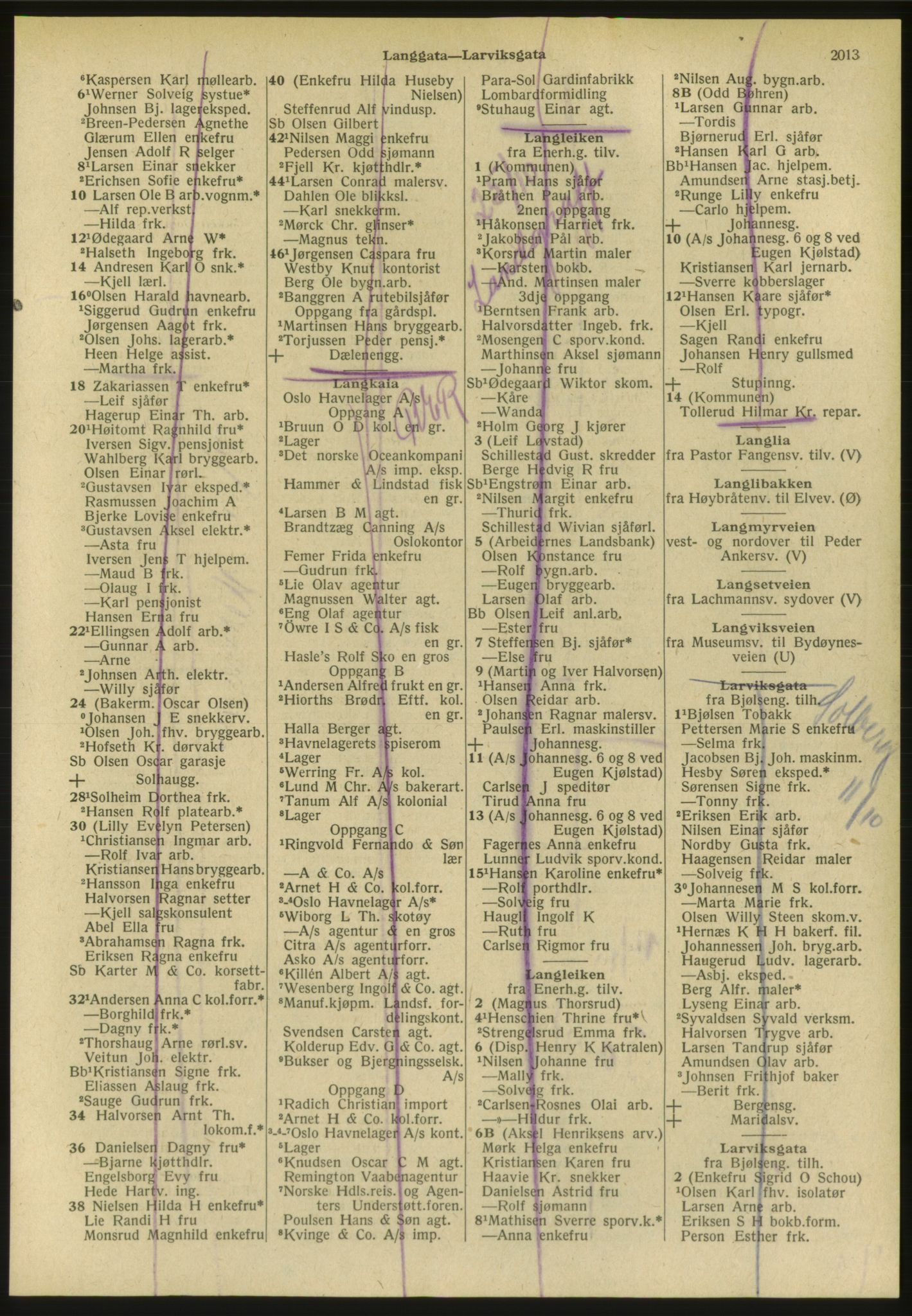 Kristiania/Oslo adressebok, PUBL/-, 1951, p. 2013