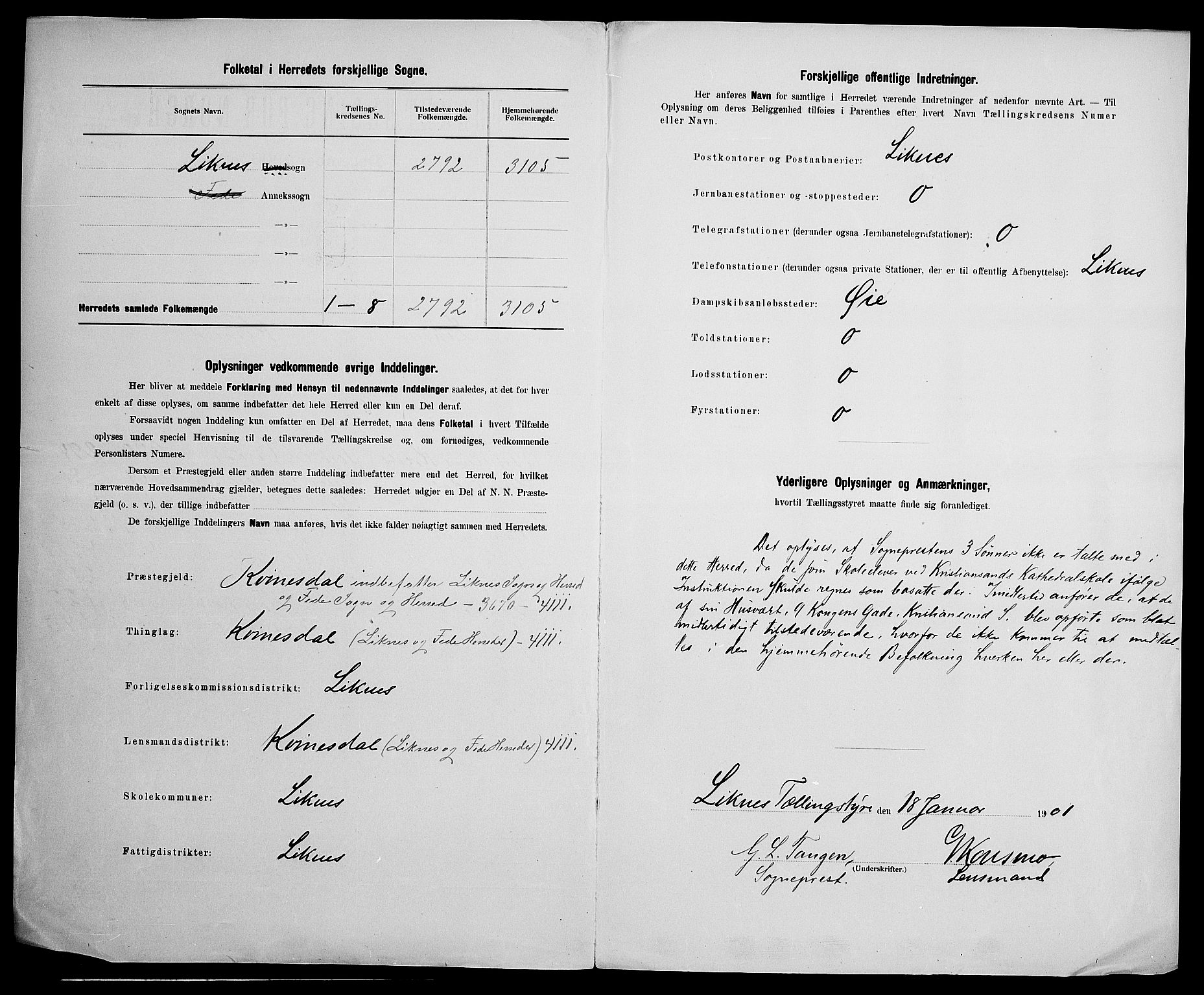 SAK, 1900 census for Liknes, 1900, p. 3