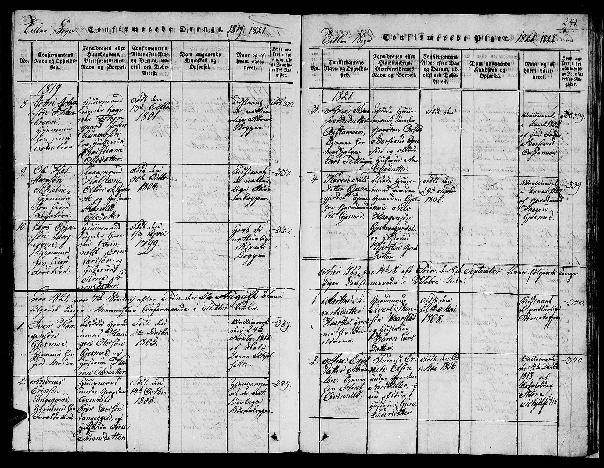 Ministerialprotokoller, klokkerbøker og fødselsregistre - Sør-Trøndelag, SAT/A-1456/621/L0458: Parish register (copy) no. 621C01, 1816-1865, p. 241