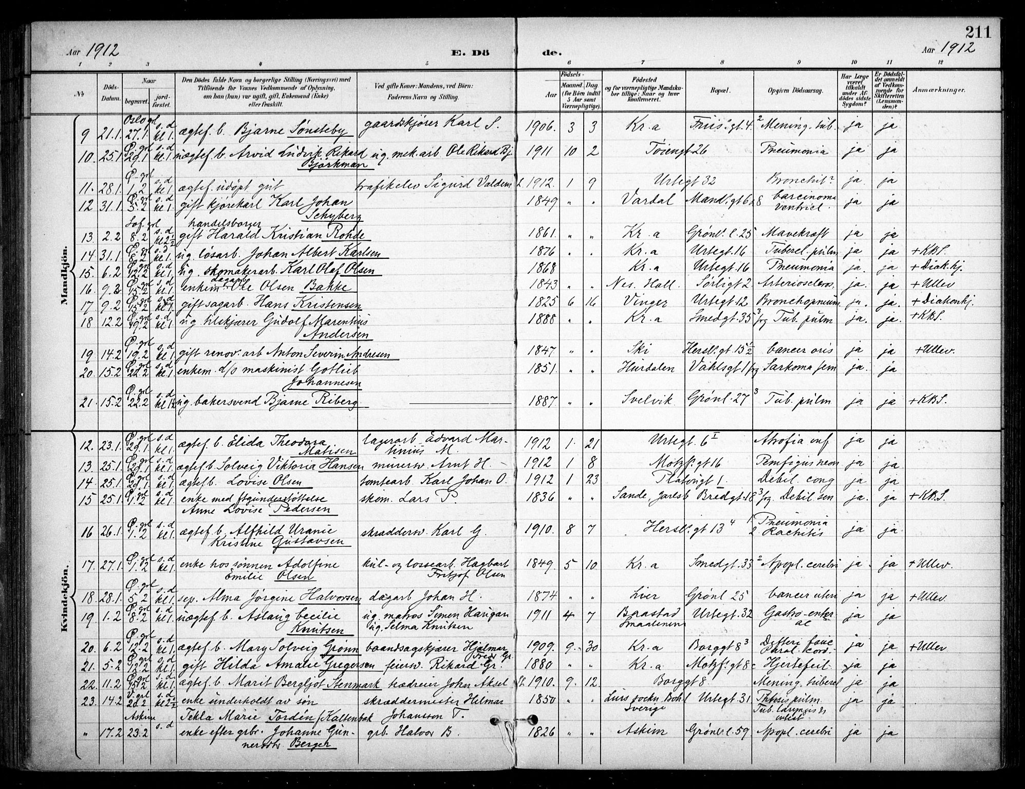 Grønland prestekontor Kirkebøker, SAO/A-10848/F/Fa/L0016: Parish register (official) no. 16, 1898-1918, p. 211