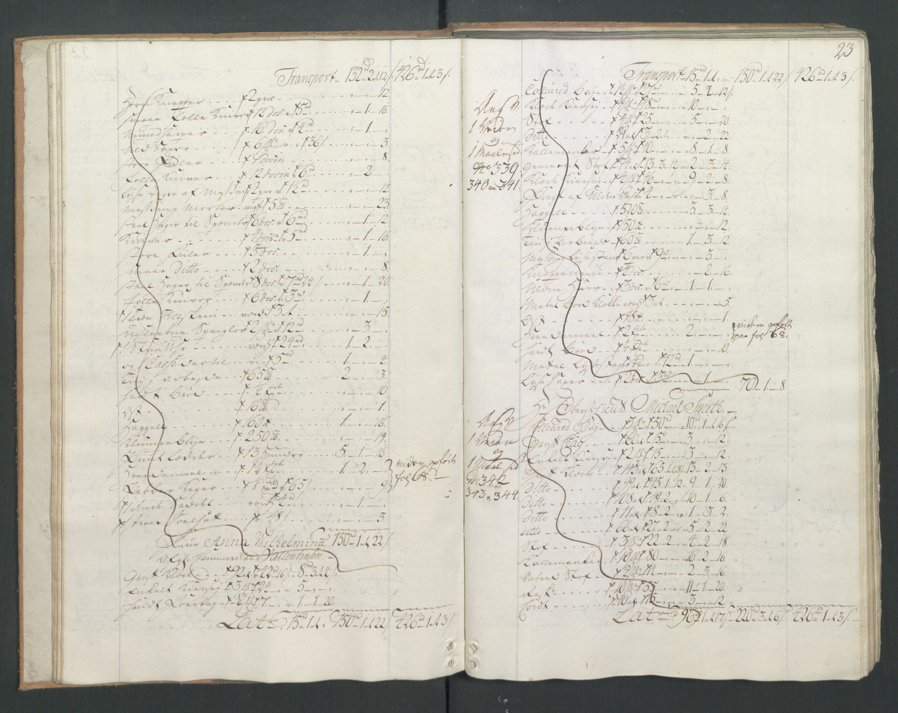Generaltollkammeret, tollregnskaper, AV/RA-EA-5490/R22/L0026/0001: Tollregnskaper Stavanger / Hovedtollbok, 1764, p. 22b-23a