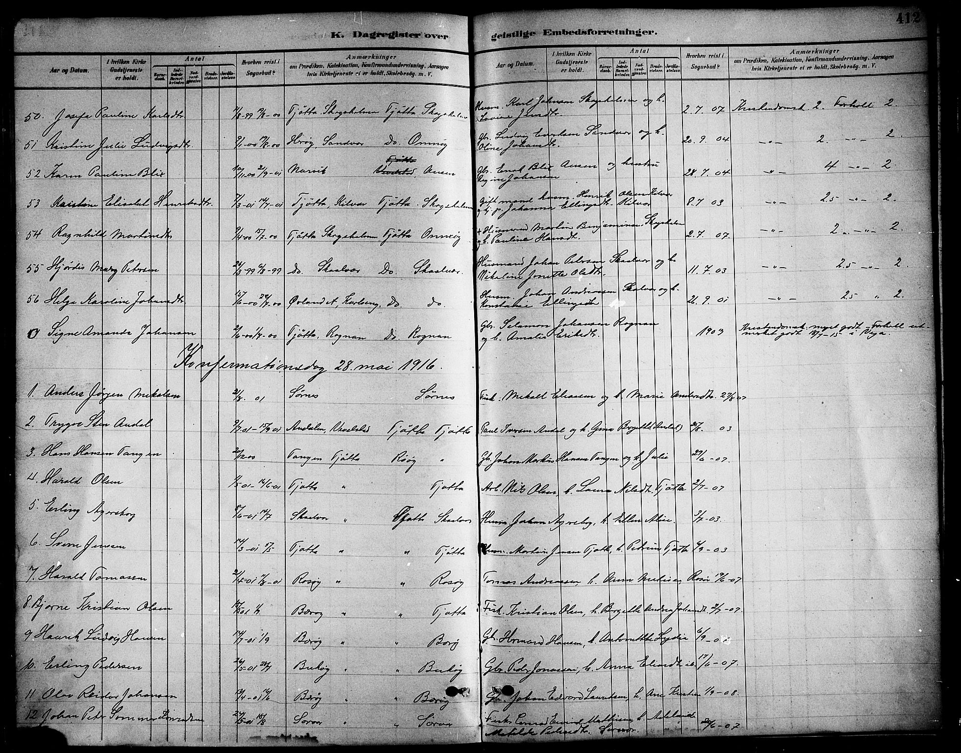 Ministerialprotokoller, klokkerbøker og fødselsregistre - Nordland, AV/SAT-A-1459/817/L0268: Parish register (copy) no. 817C03, 1884-1920, p. 412