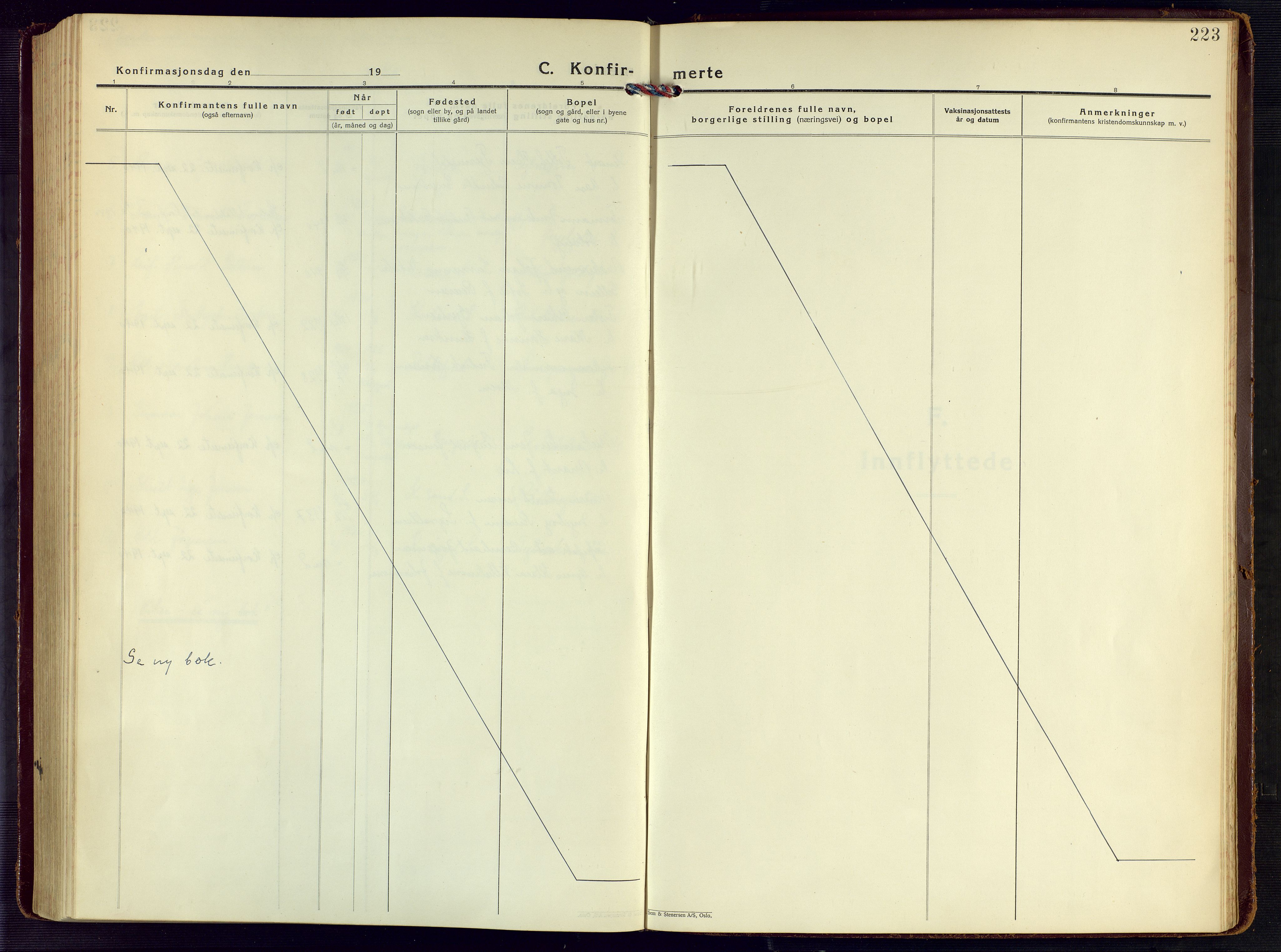Kristiansand domprosti, SAK/1112-0006/F/Fa/L0027: Parish register (official) no. A 26, 1928-1940, p. 223