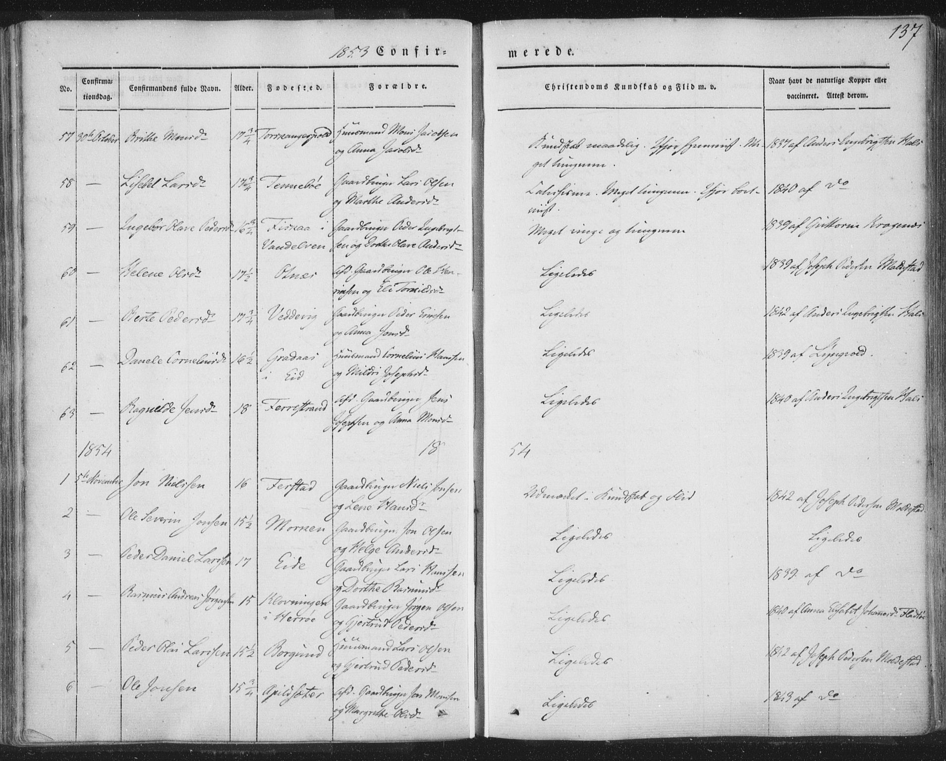 Selje sokneprestembete, AV/SAB-A-99938/H/Ha/Haa/Haaa: Parish register (official) no. A 10, 1844-1858, p. 137