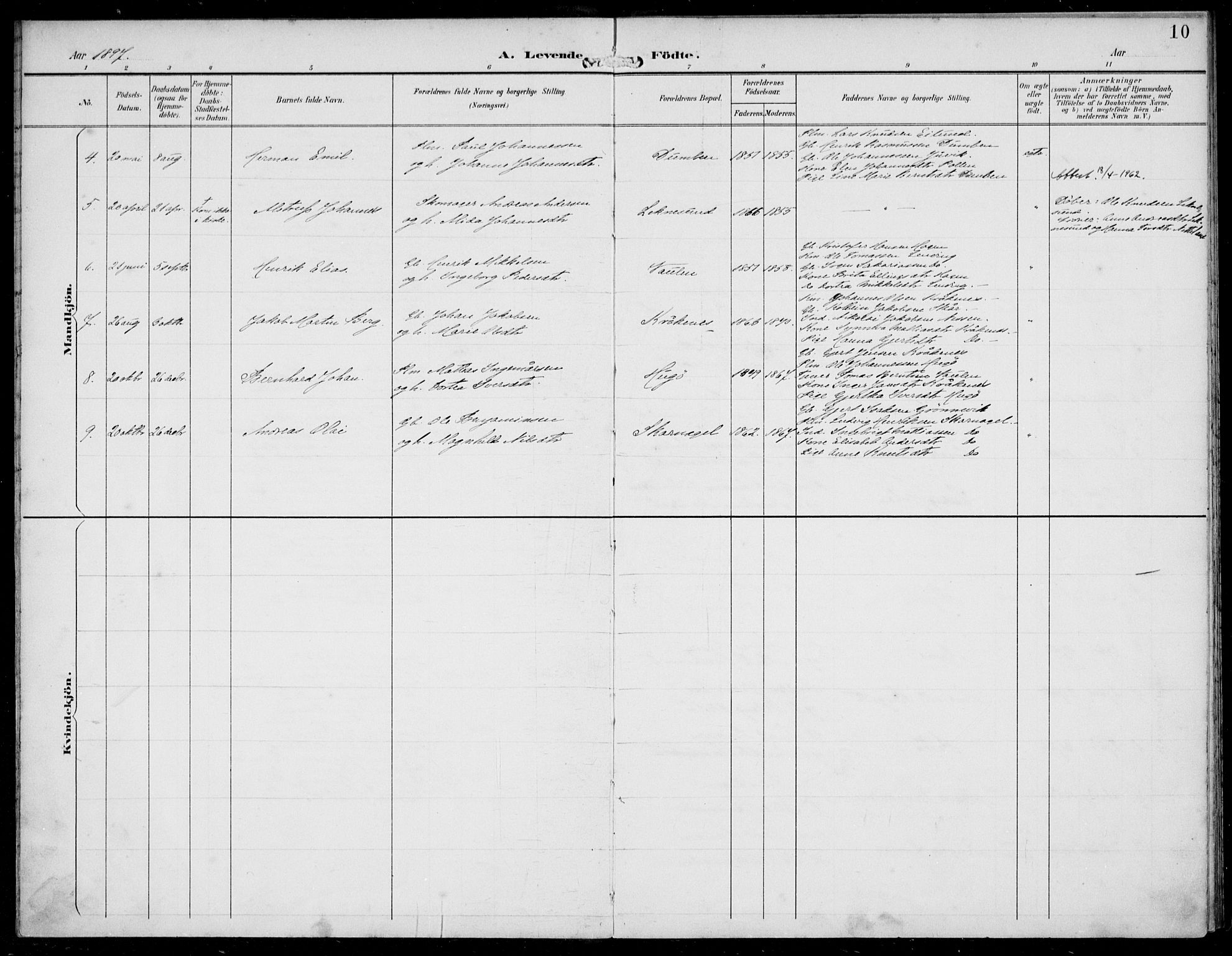 Solund sokneprestembete, AV/SAB-A-81401: Parish register (official) no. B  1, 1891-1901, p. 10