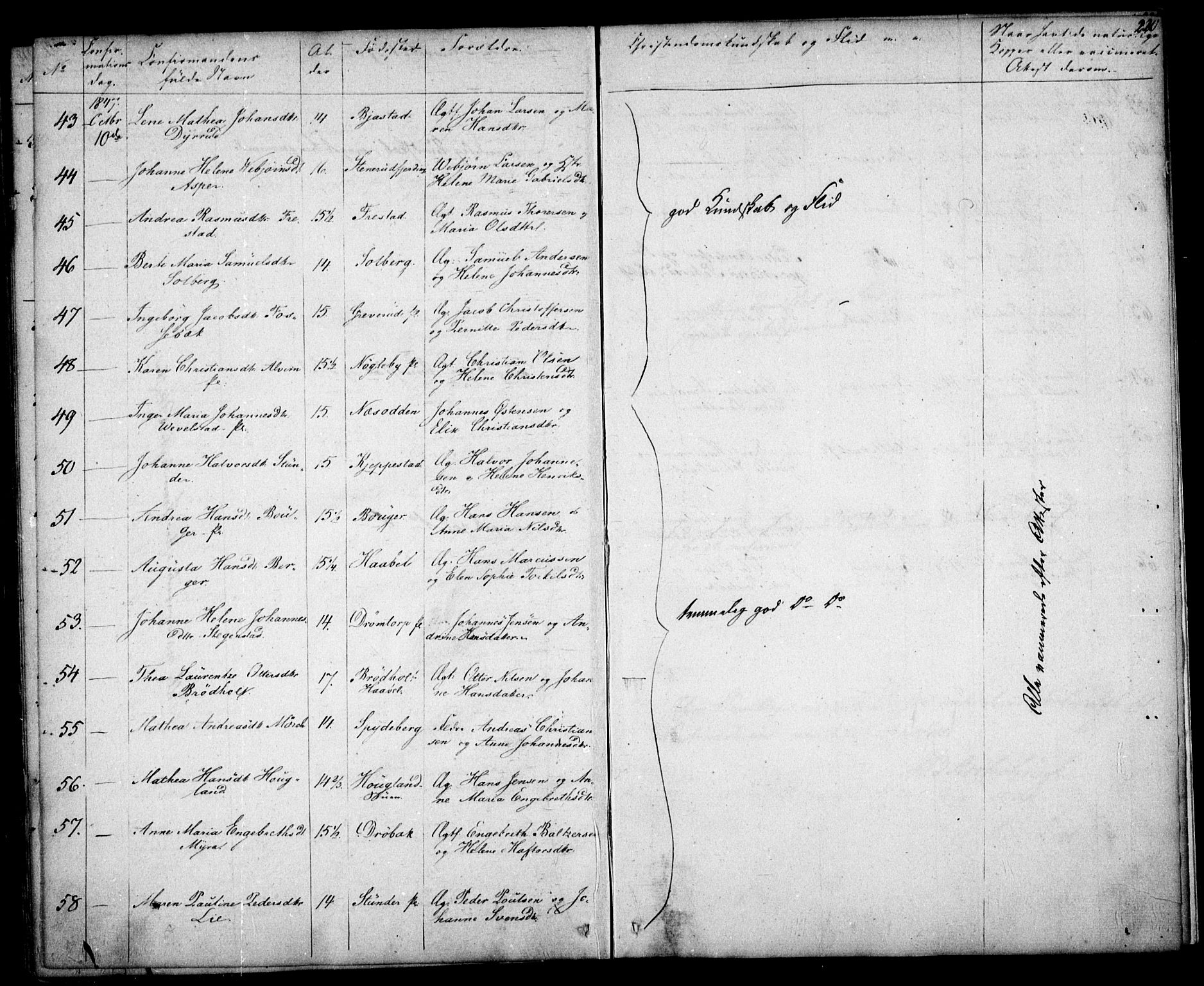 Kråkstad prestekontor Kirkebøker, AV/SAO-A-10125a/F/Fa/L0005: Parish register (official) no. I 5, 1837-1847, p. 220