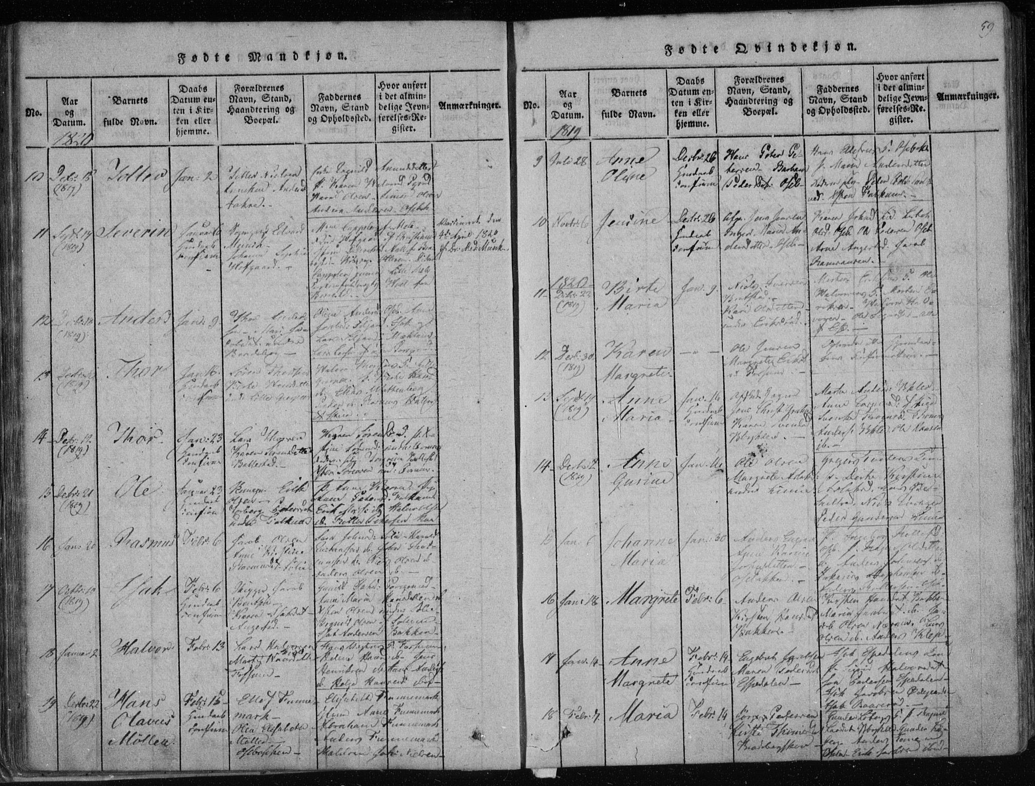 Gjerpen kirkebøker, SAKO/A-265/F/Fa/L0004: Parish register (official) no. I 4, 1814-1823, p. 59