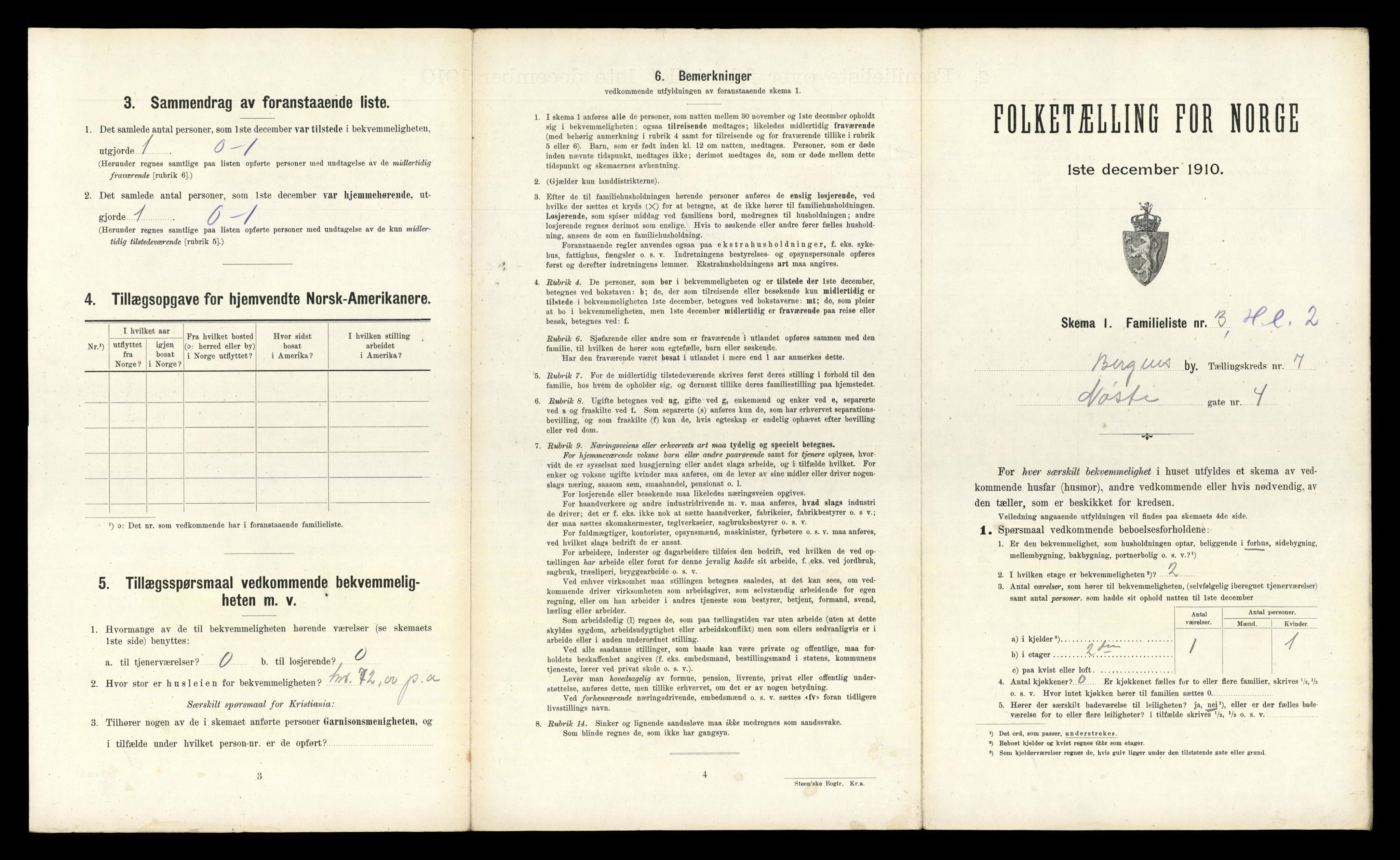 RA, 1910 census for Bergen, 1910, p. 2283