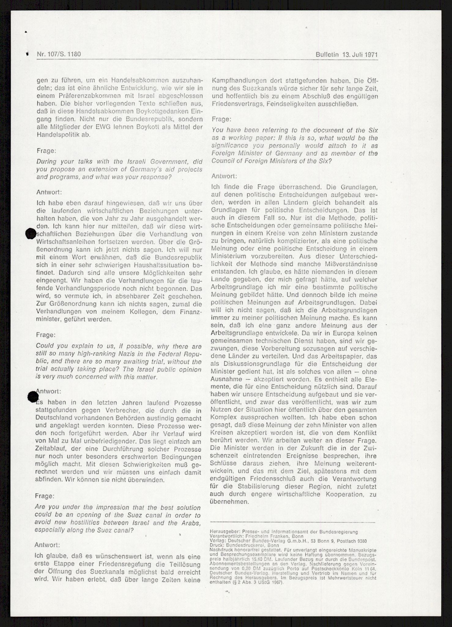 Utenriksdepartementet, hovedarkiv, AV/RA-S-6794/D/Db/Dba/L0776/0003: Verdenspolitikk. Fremmede staters politikk (G.L.) / Israel: Politikk (2 mapper), 1970-1972, p. 88