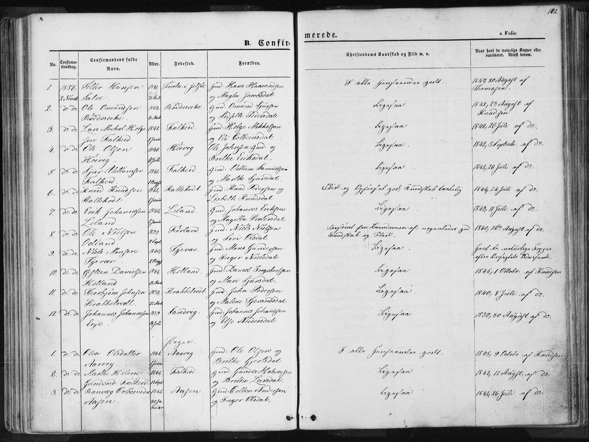 Tysvær sokneprestkontor, SAST/A -101864/H/Ha/Haa/L0003: Parish register (official) no. A 3, 1856-1865, p. 102