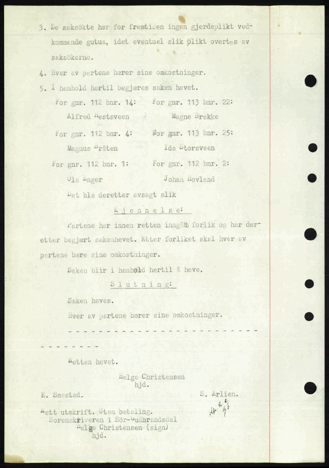 Sør-Gudbrandsdal tingrett, SAH/TING-004/H/Hb/Hbd/L0016: Mortgage book no. A16, 1946-1946, Diary no: : 1324/1946