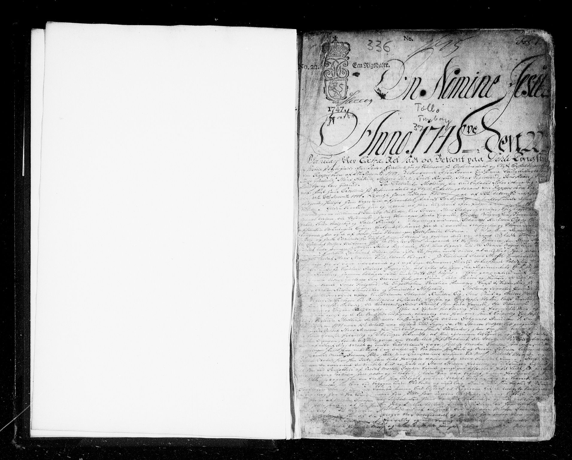 Follo sorenskriveri, SAO/A-10274/F/Fb/Fba/L0039: Tingbok, 1748-1755, p. 0b-1a
