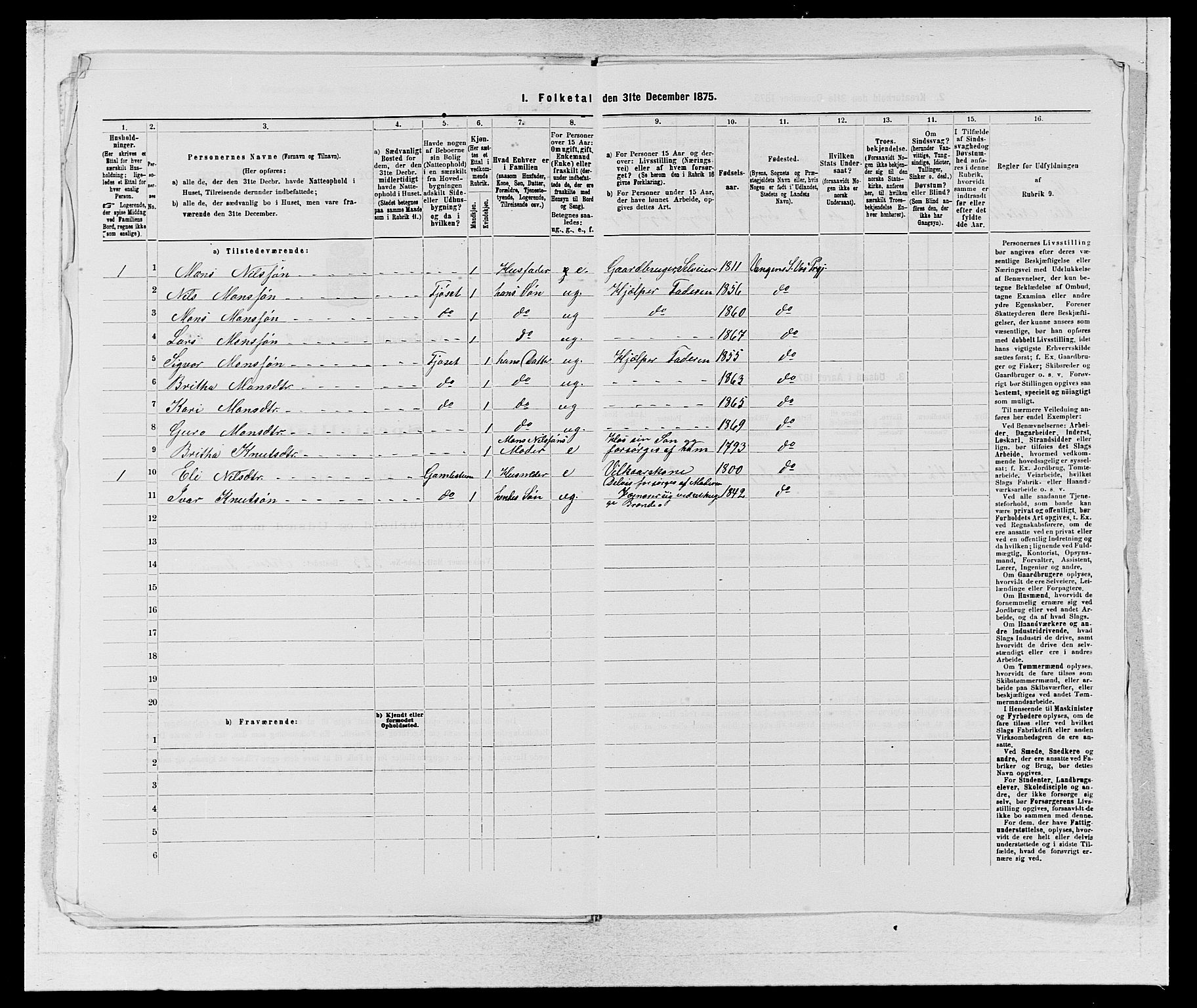 SAB, 1875 census for 1235P Voss, 1875, p. 1142