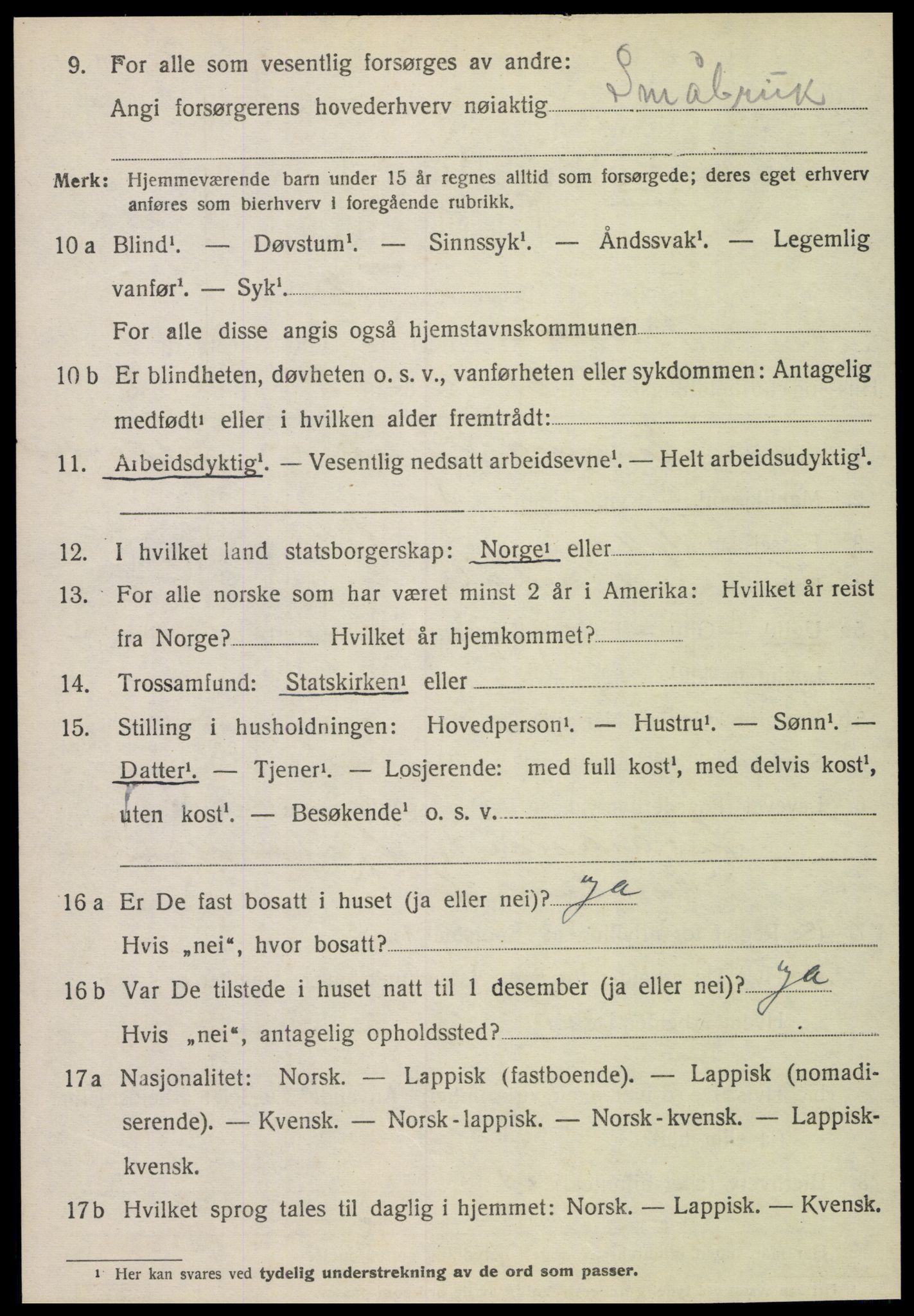 SAT, 1920 census for Bindal, 1920, p. 1784