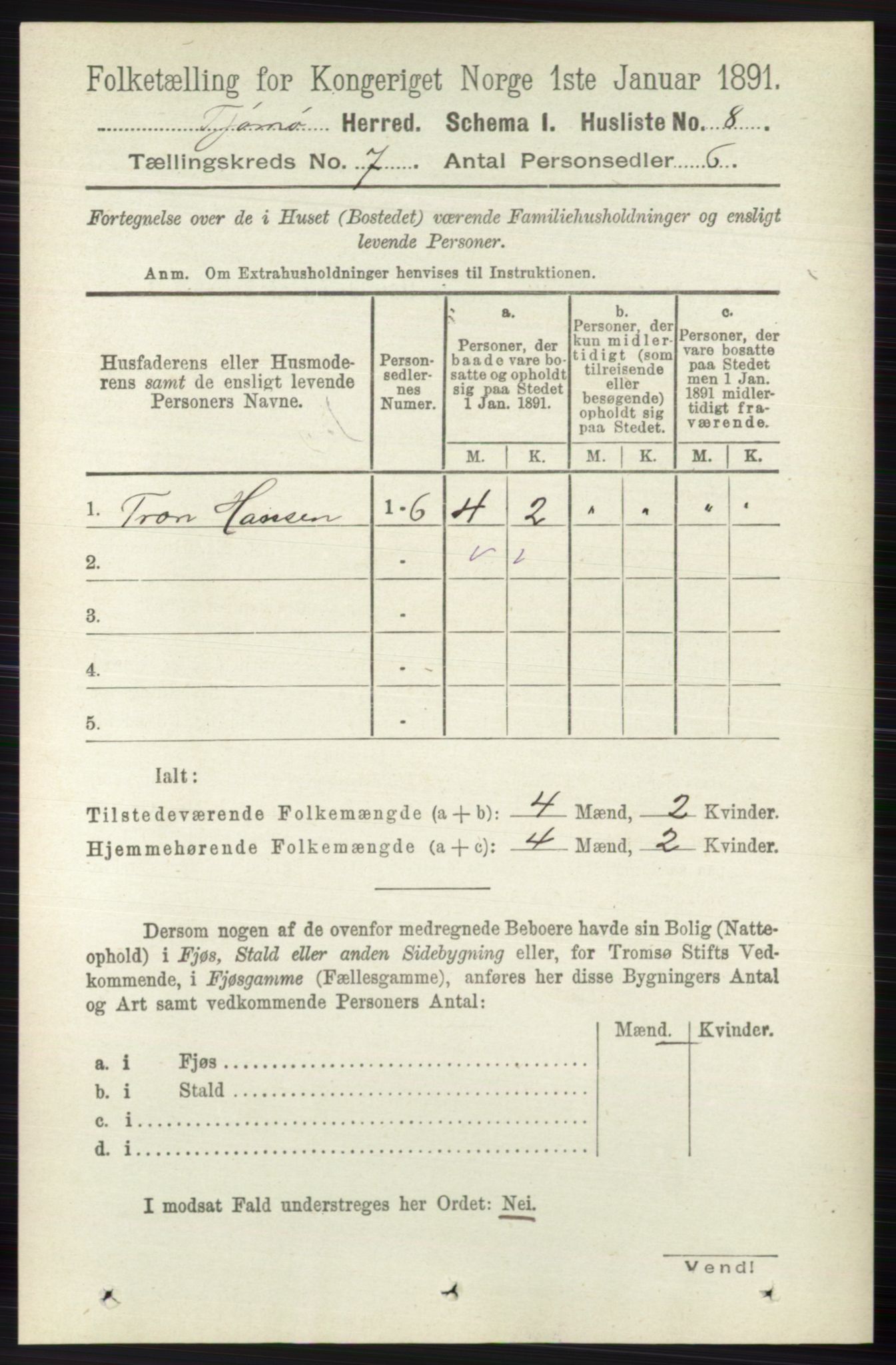 RA, 1891 census for 0723 Tjøme, 1891, p. 2420