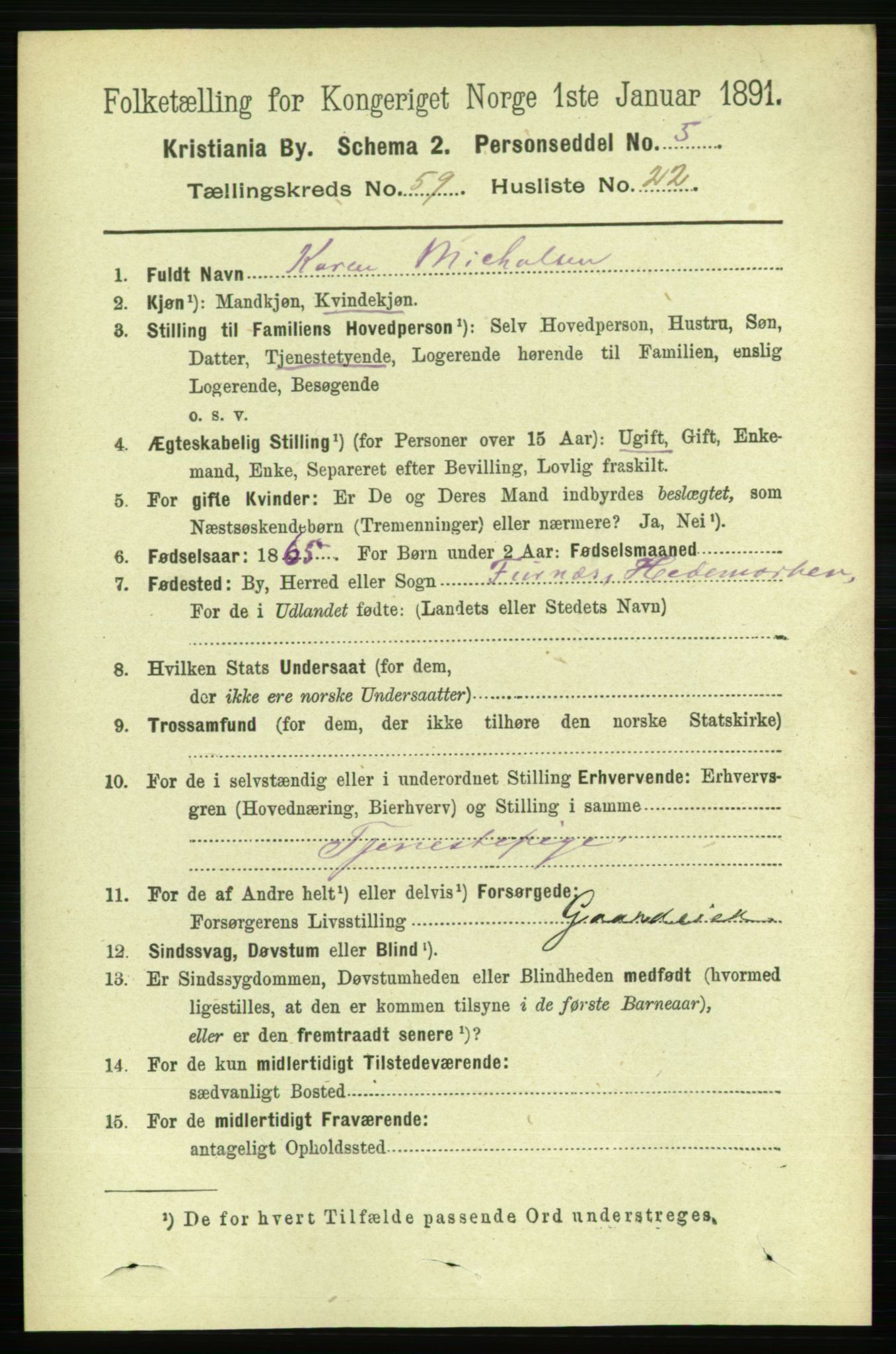 RA, 1891 census for 0301 Kristiania, 1891, p. 31701