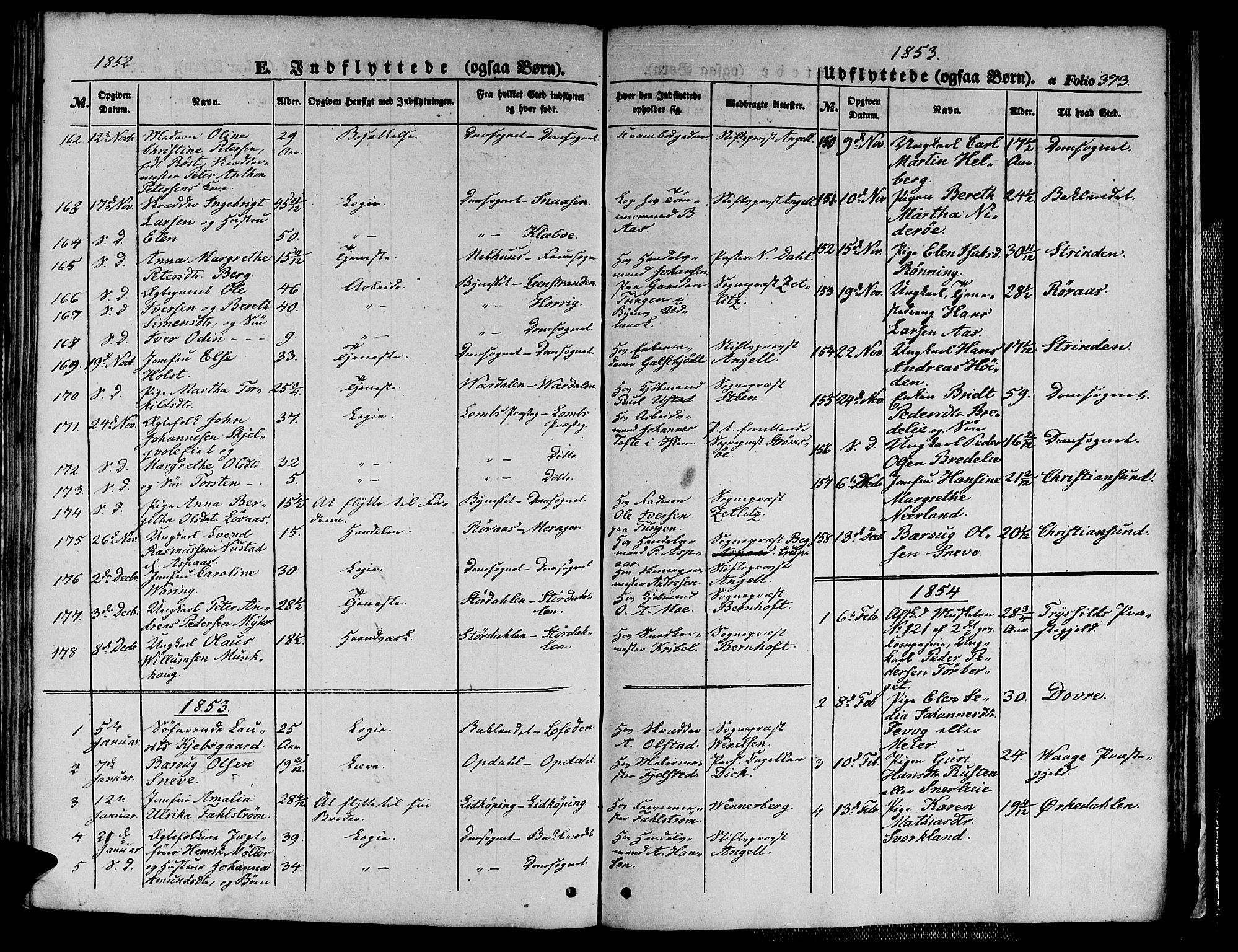 Ministerialprotokoller, klokkerbøker og fødselsregistre - Sør-Trøndelag, SAT/A-1456/602/L0137: Parish register (copy) no. 602C05, 1846-1856, p. 373