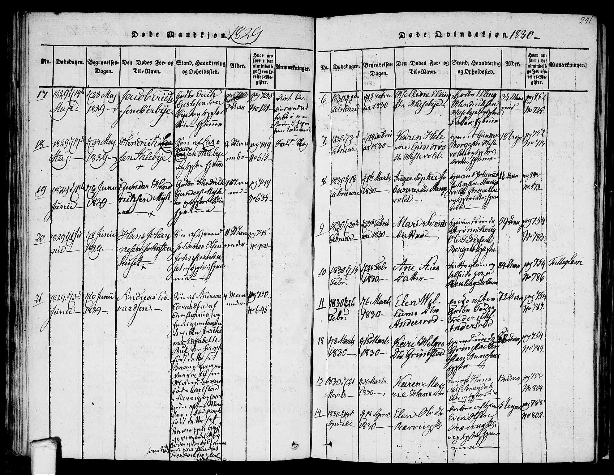 Råde prestekontor kirkebøker, AV/SAO-A-2009/F/Fa/L0004: Parish register (official) no. 4, 1814-1830, p. 240-241