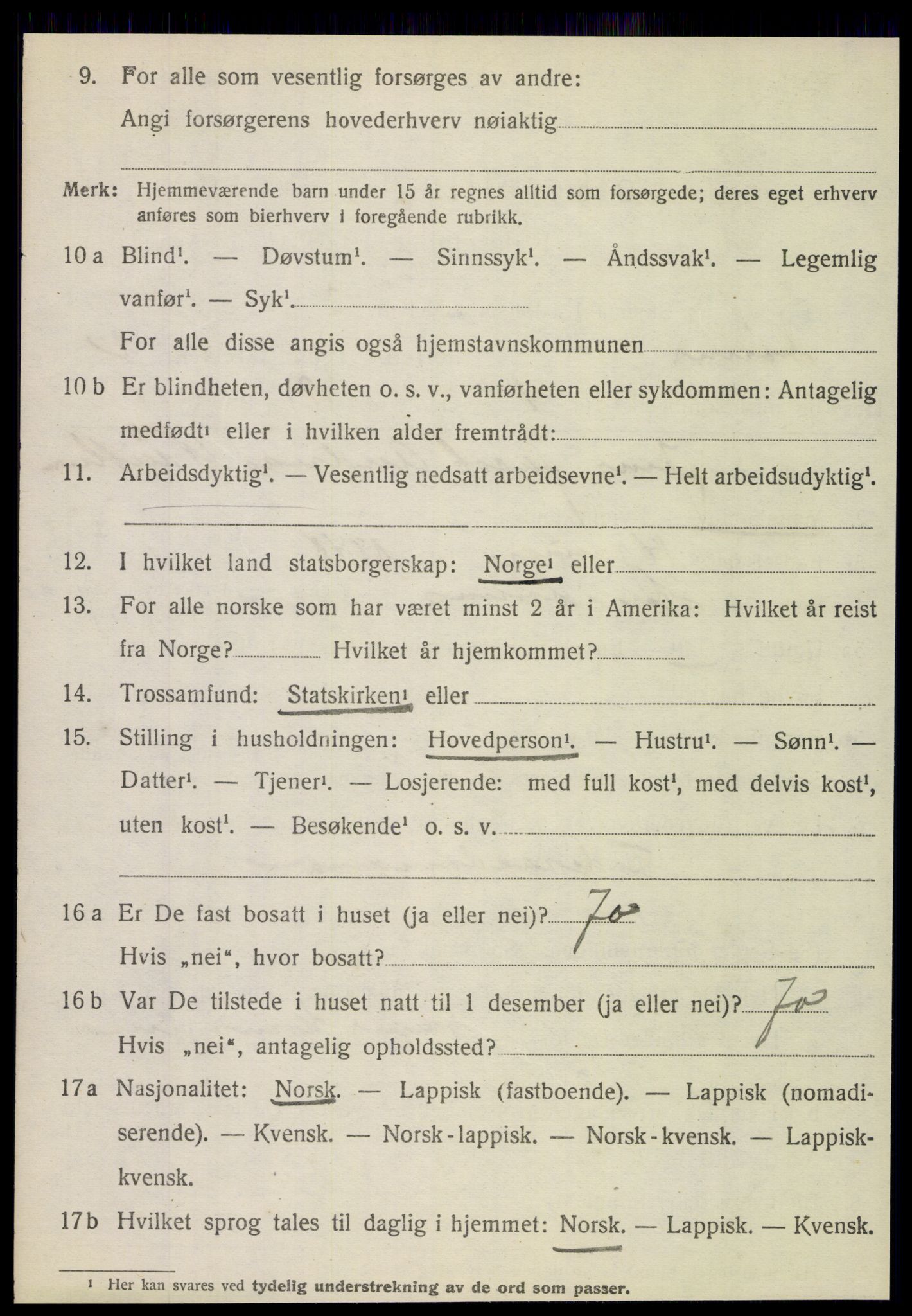 SAT, 1920 census for Dønnes, 1920, p. 1221