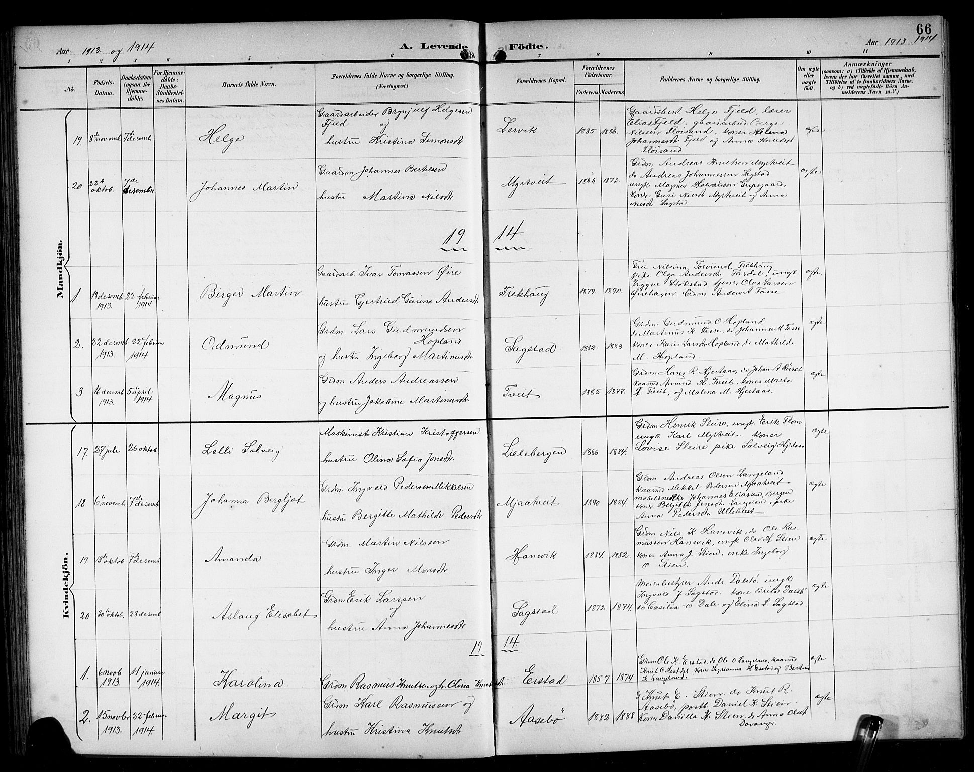 Alversund Sokneprestembete, SAB/A-73901/H/Ha/Hab: Parish register (copy) no. C 4, 1894-1924, p. 66