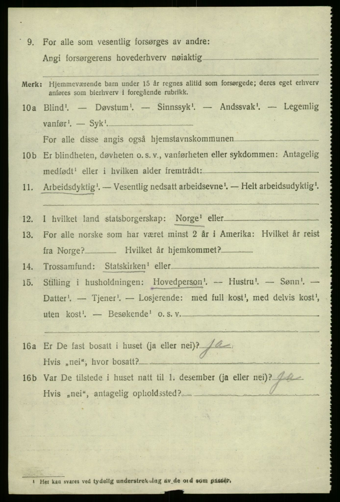 SAB, 1920 census for Gaular, 1920, p. 5595