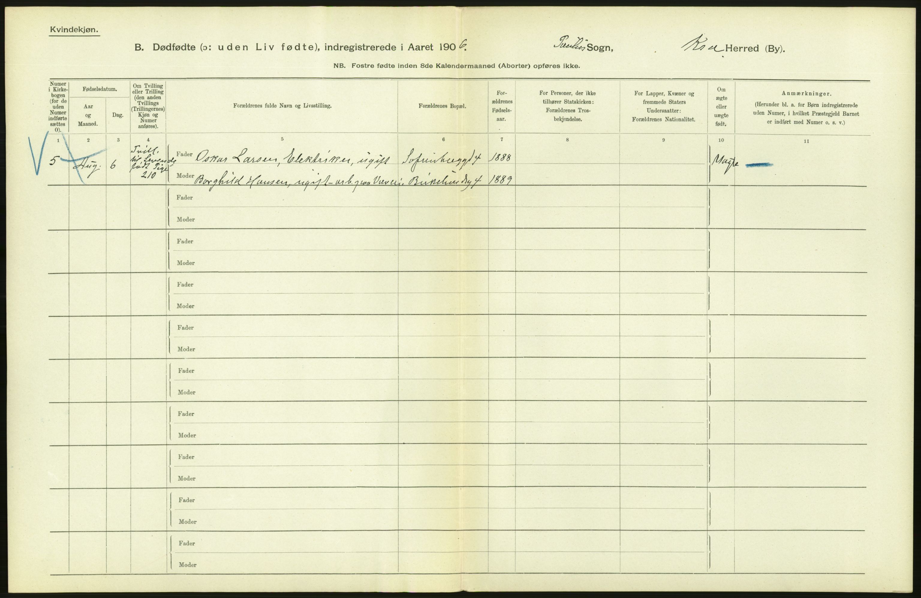 Statistisk sentralbyrå, Sosiodemografiske emner, Befolkning, AV/RA-S-2228/D/Df/Dfa/Dfad/L0010: Kristiania: Døde, dødfødte, 1906, p. 26