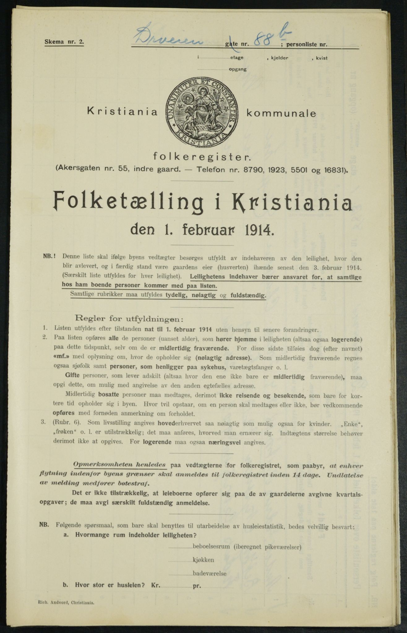 OBA, Municipal Census 1914 for Kristiania, 1914, p. 17097