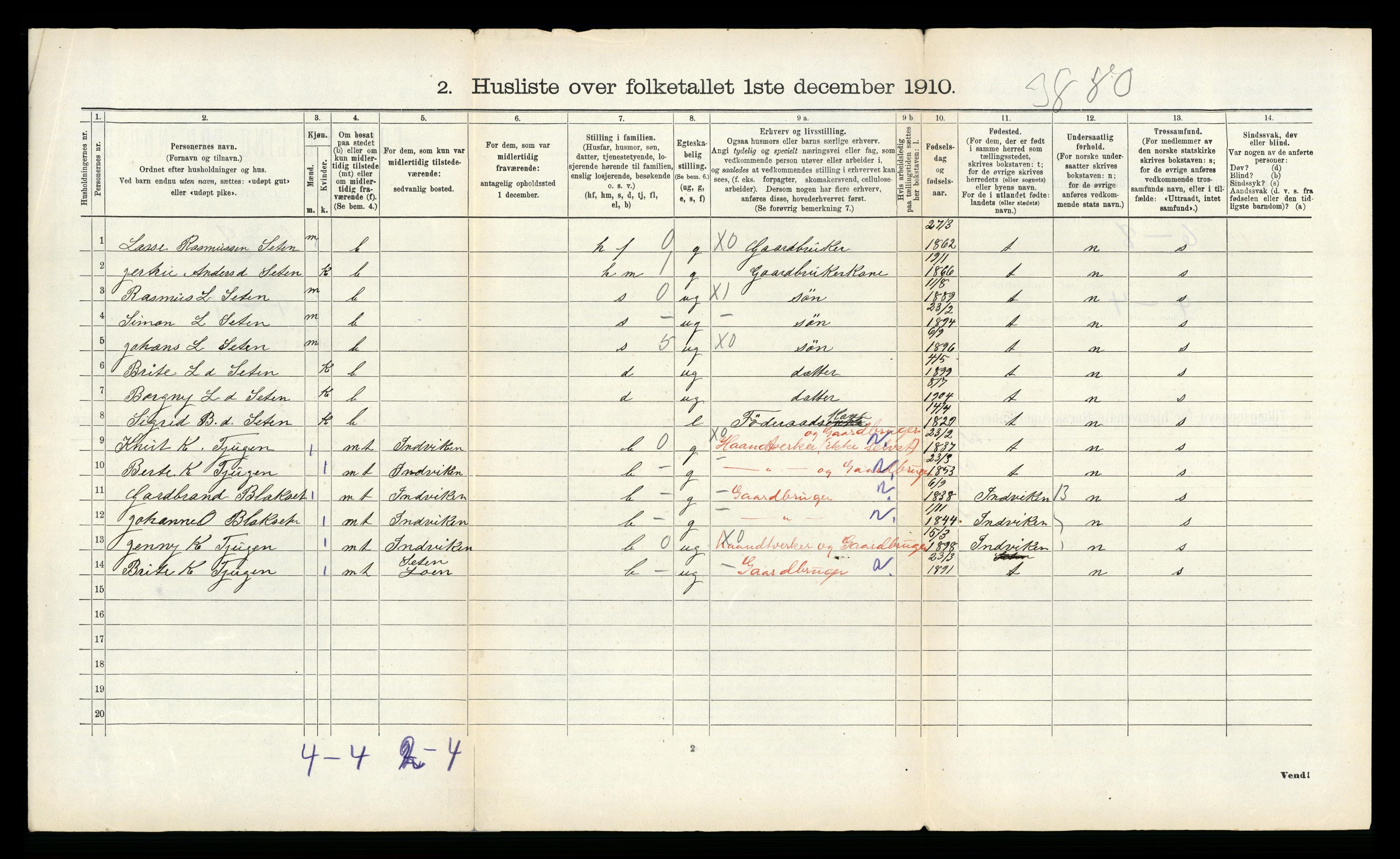 RA, 1910 census for Stryn, 1910, p. 846