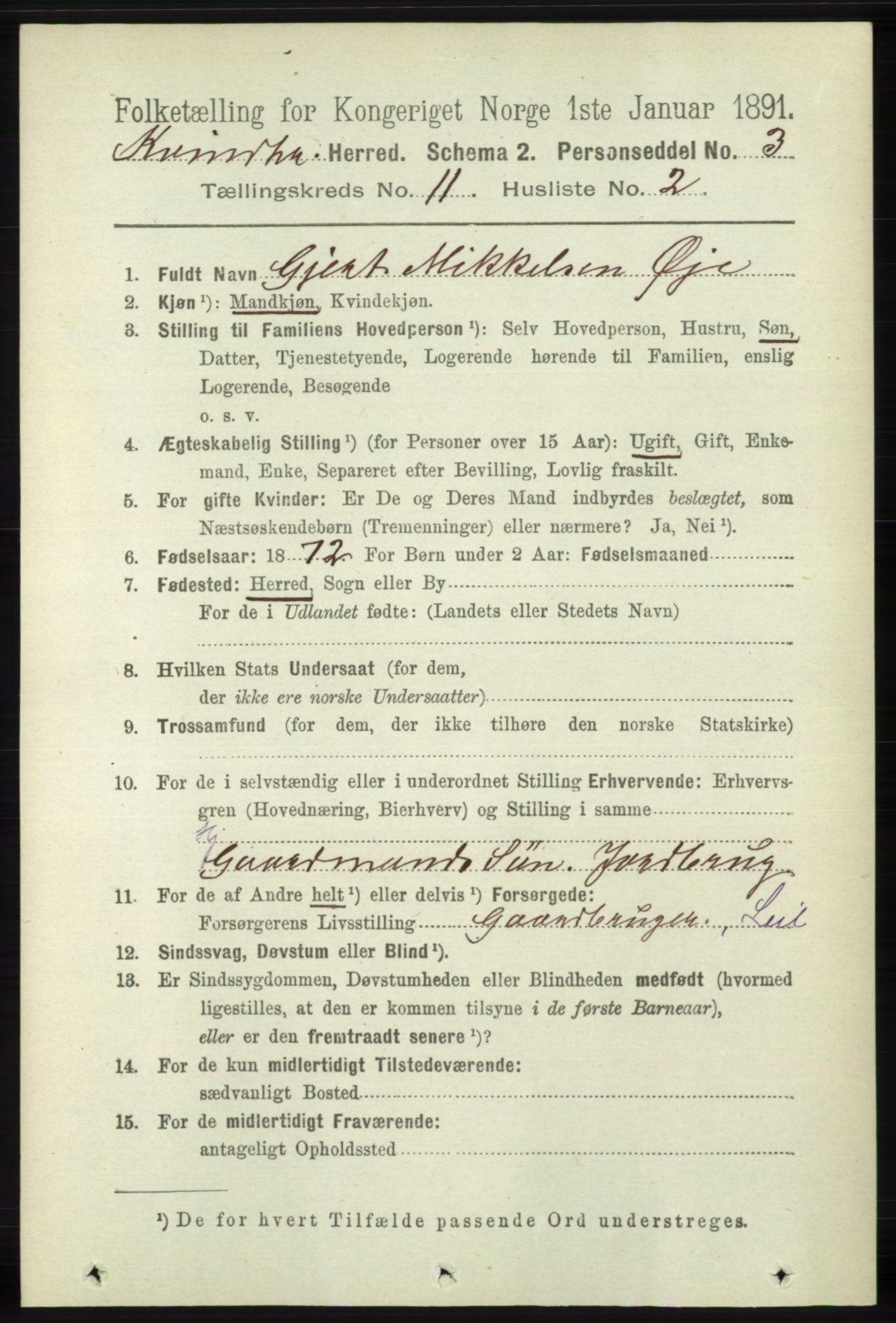 RA, 1891 census for 1224 Kvinnherad, 1891, p. 3817